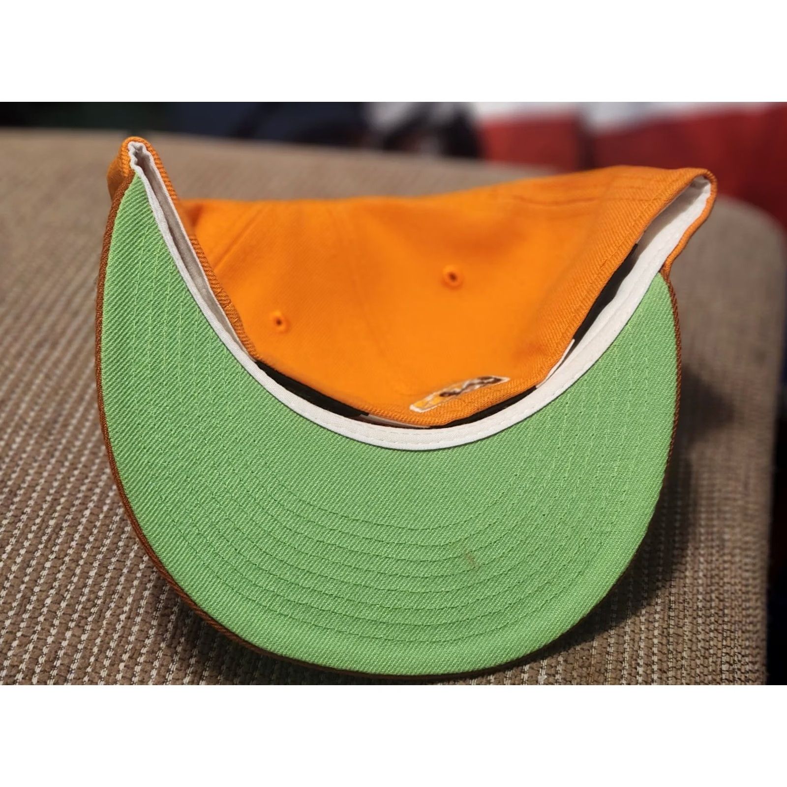 New Era VINTAGE Capsule Hats New Era Exclusive Buffalo Bisons Doppler Radar Size 7 Men Baseball Cap Orange 7 Rare Size ONE SIZE - 2 Thumbnail