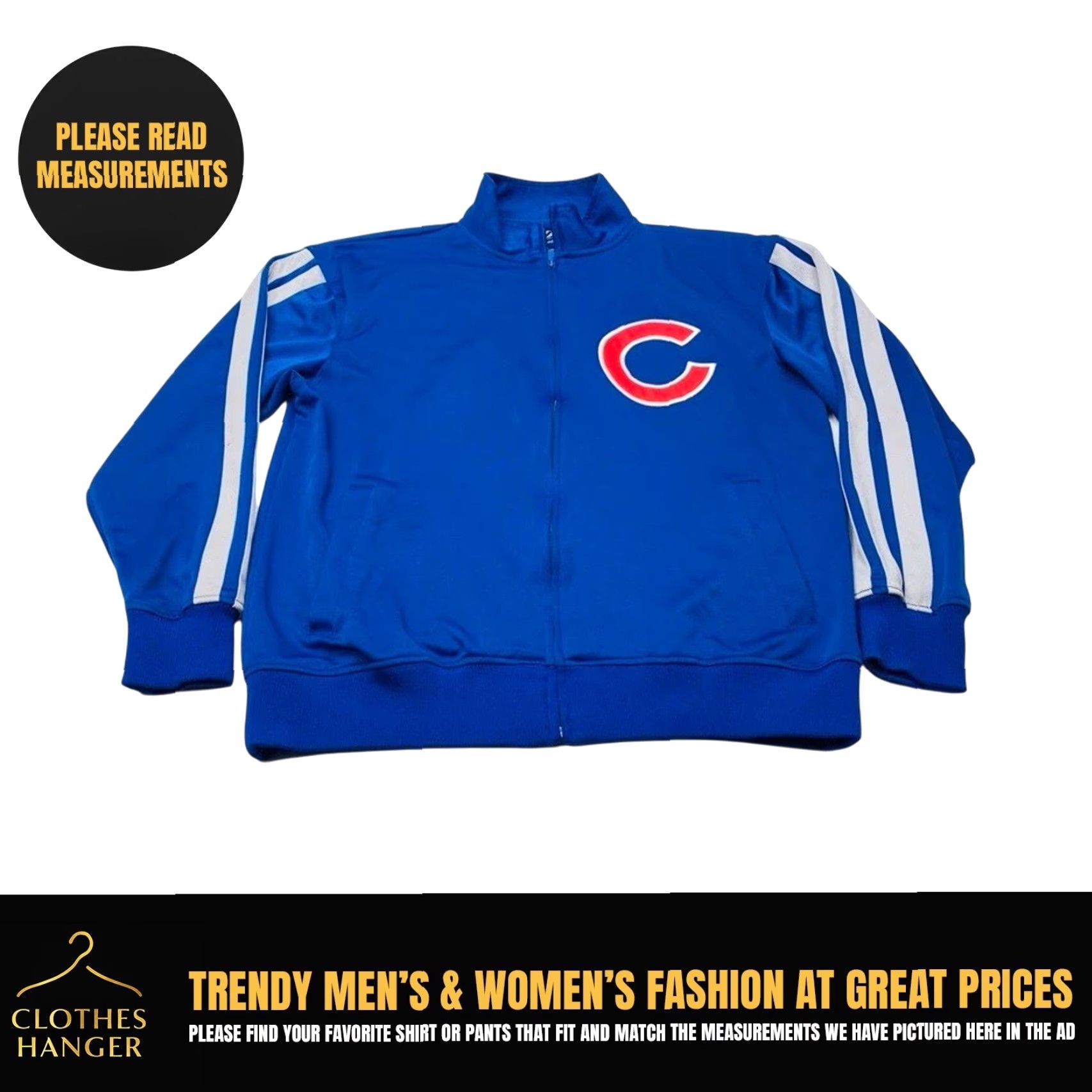 Vintage Chicago Cubs Jacket Dynasty Mens Large Blue MLB Full Zip Throwback Jacket Size US L / EU 52-54 / 3 - 2 Thumbnail