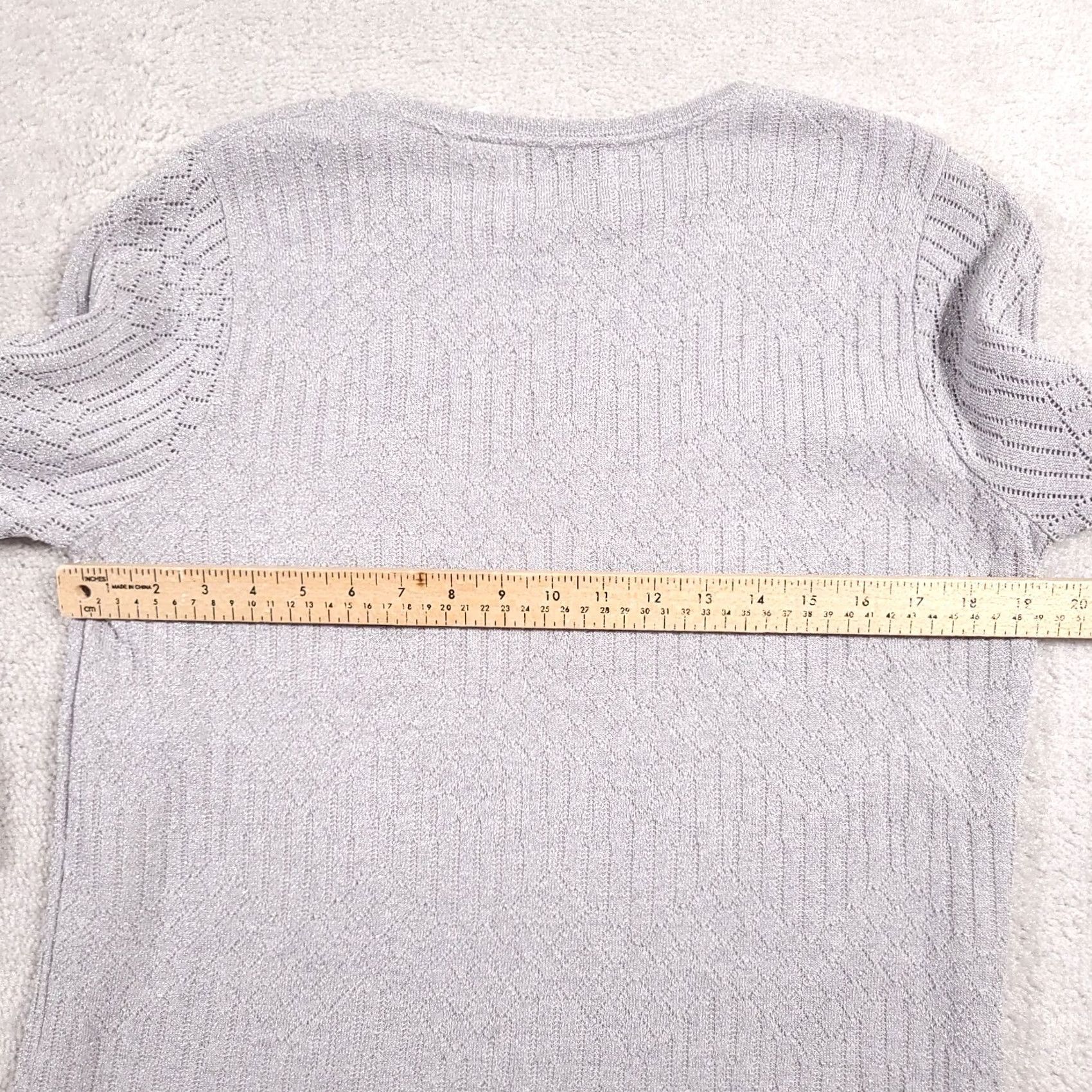 Vintage VINTAGE Alfred Dunner Knit Sweater Women's Small Gray Glitter USA 3/4 Sleeve Size S / US 4 / IT 40 - 5 Thumbnail