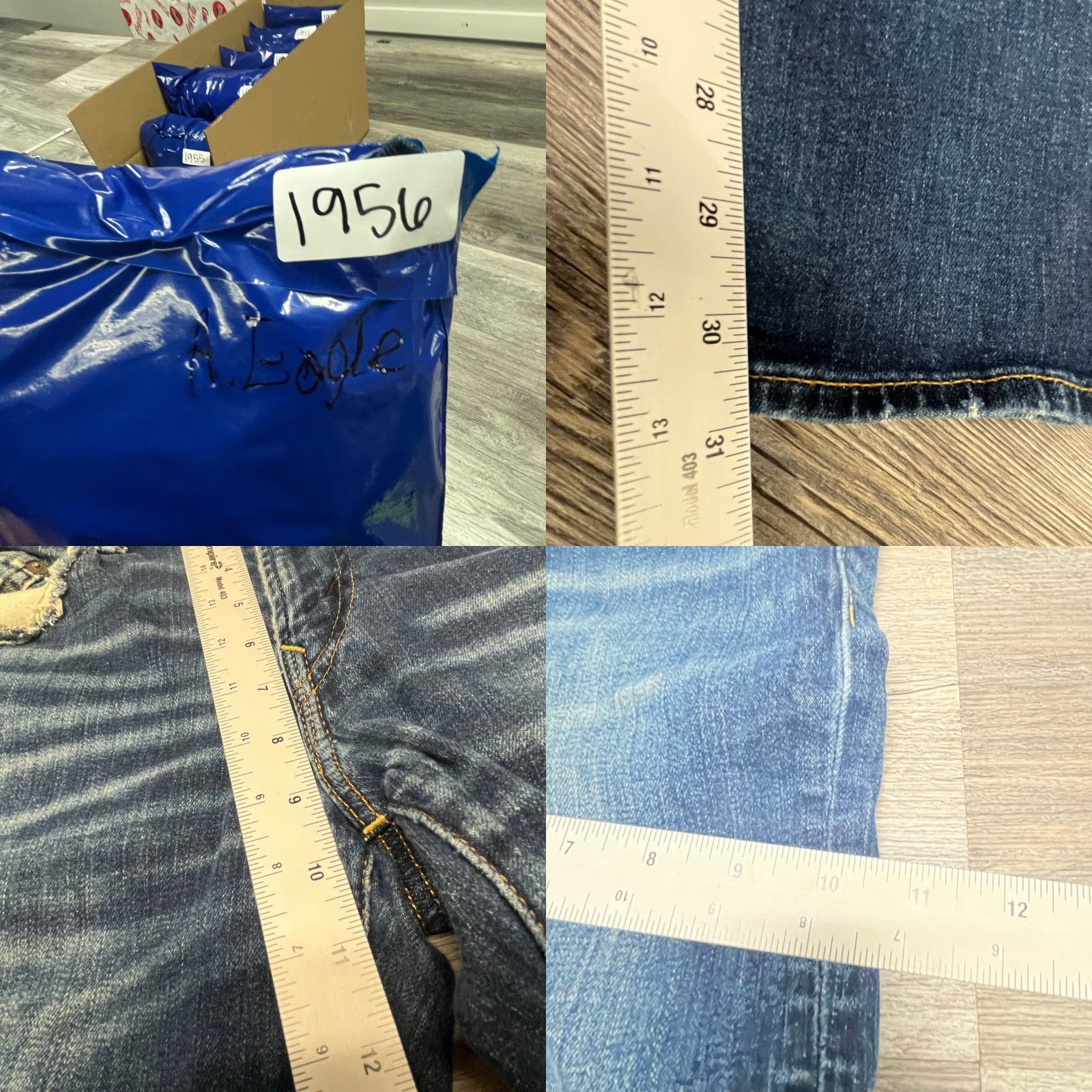 American Eagle Outfitters VINTAGE American Eagle Whisker Faded Mid Wash Blue Jeans Size US 31 - 8 Thumbnail