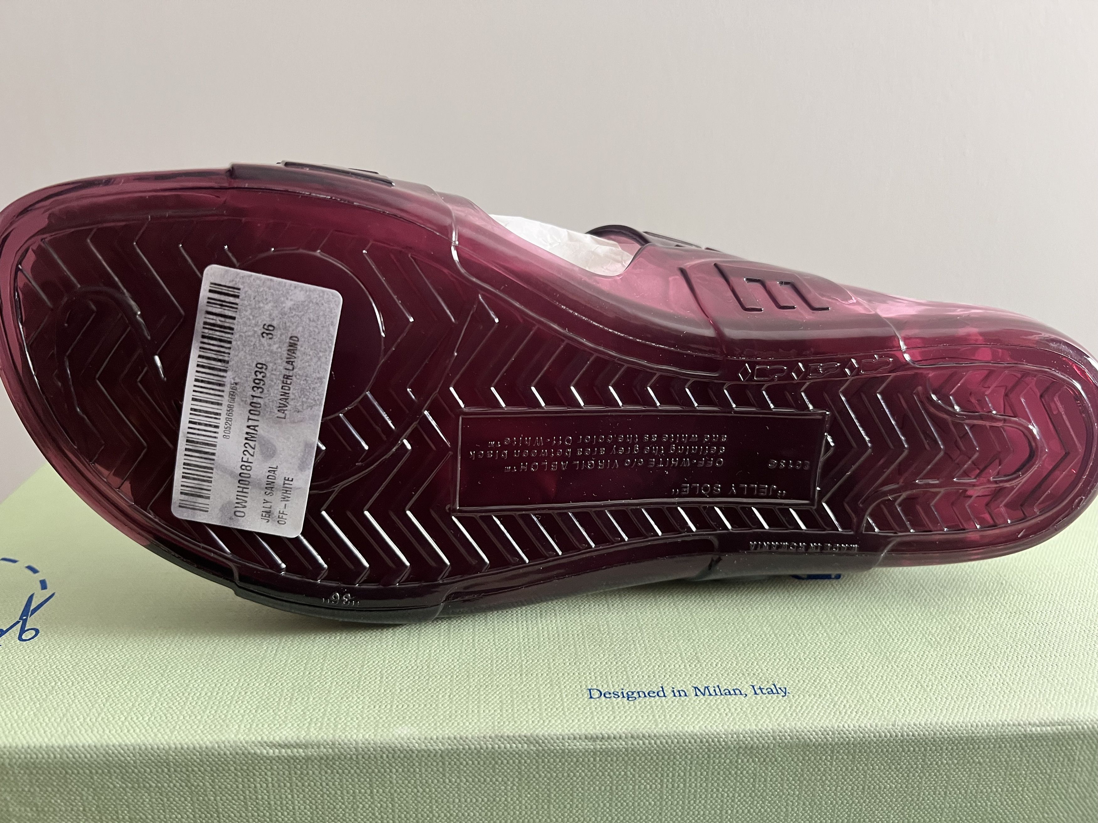 Off-White NEW DS OFF-WHITE LOGO EMBOSSED JELLY SANDALS Size US 6 / IT 36 - 4 Thumbnail
