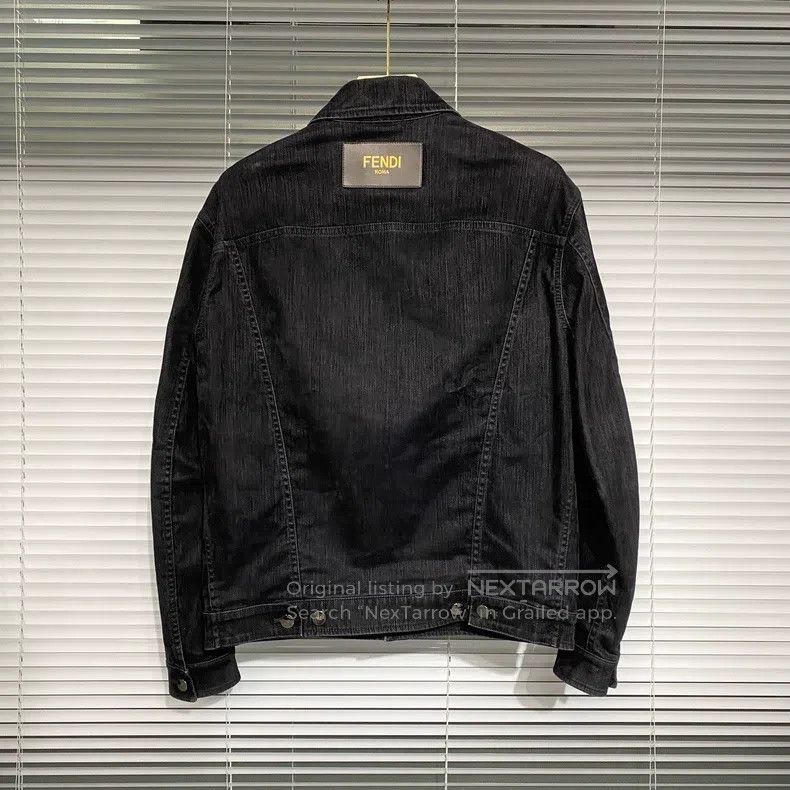 Fendi Fendi Denim Jacket with Fleece, Leather Patch Logo, Button Size US S / EU 44-46 / 1 - 2 Thumbnail