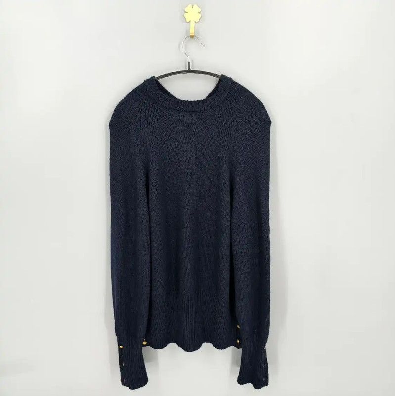Thom Browne Thom Browne Navy Blue Crewneck Sweater for Men 0089 Size US S / EU 44-46 / 1 - 1 Thumbnail