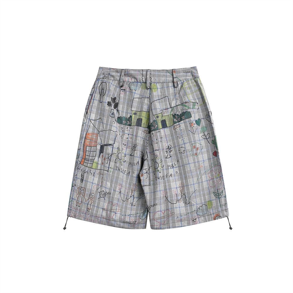 Japanese Brand × Vintage Men's hip-hop graffiti check casual shorts Size US 32 / EU 48 - 2 Thumbnail