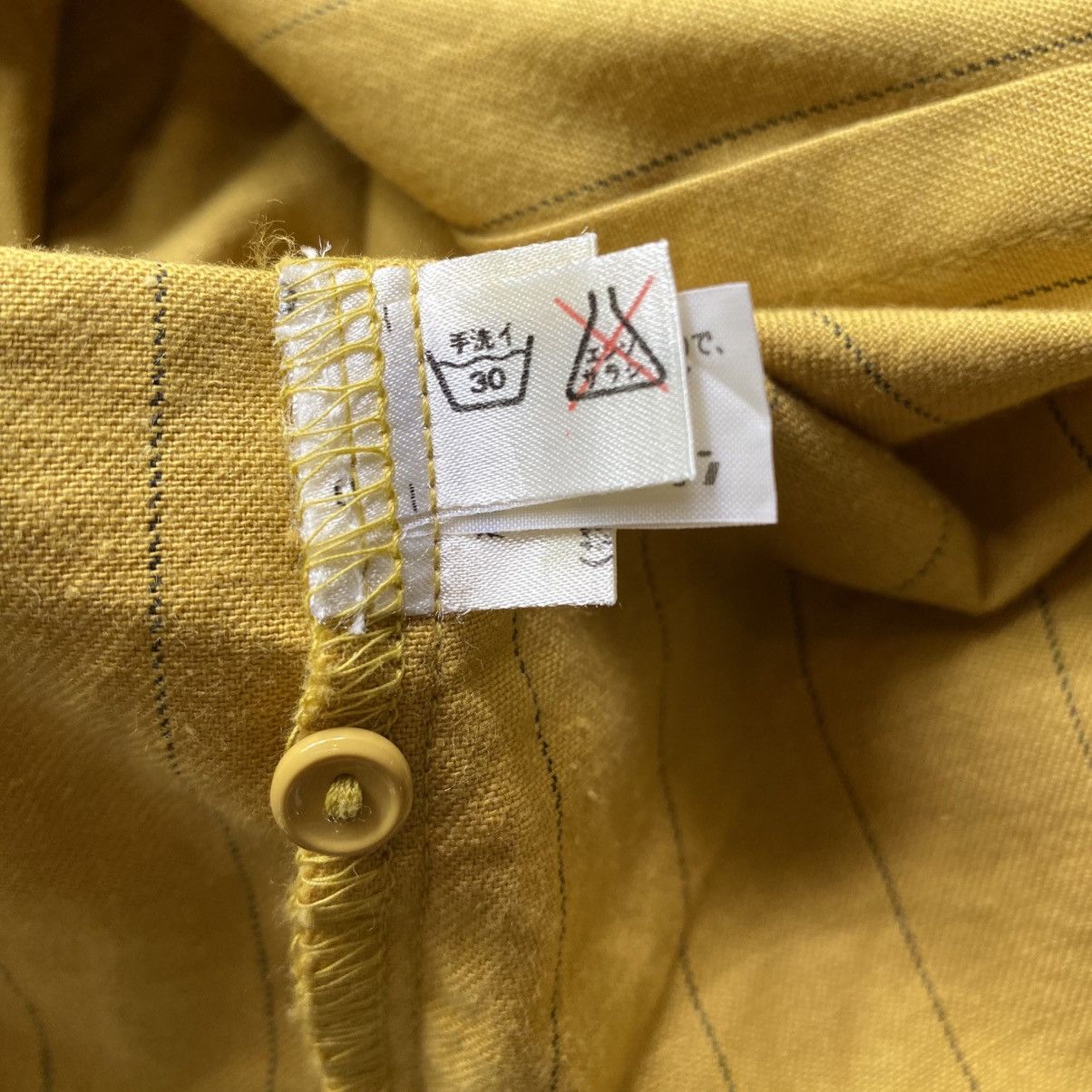 Norma Kamali Norma Kamali Yellow Stripe Soft Button Blouse Size M / US 6-8 / IT 42-44 - 14 Thumbnail