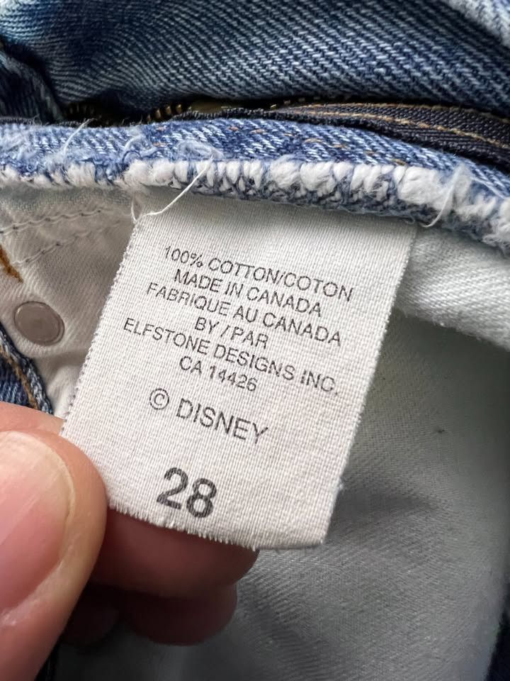 Mickey Mouse Vintage 90s Mickey Blues "World Tour" High-Waisted Jeans Size US 28 / EU 44 - 6 Thumbnail
