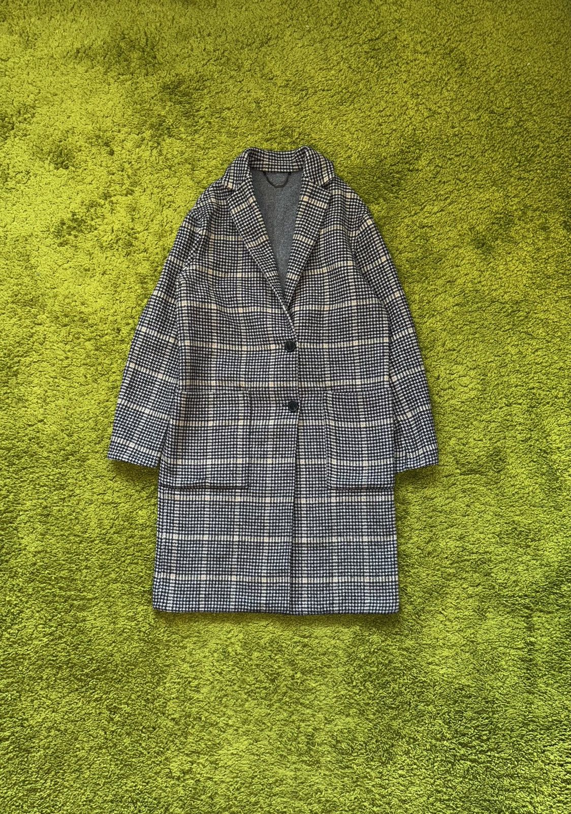 Allsaints × Designer Allsaints avant garde wool blend checkered coat Size US XS / EU 42 / 0 - 1 Thumbnail