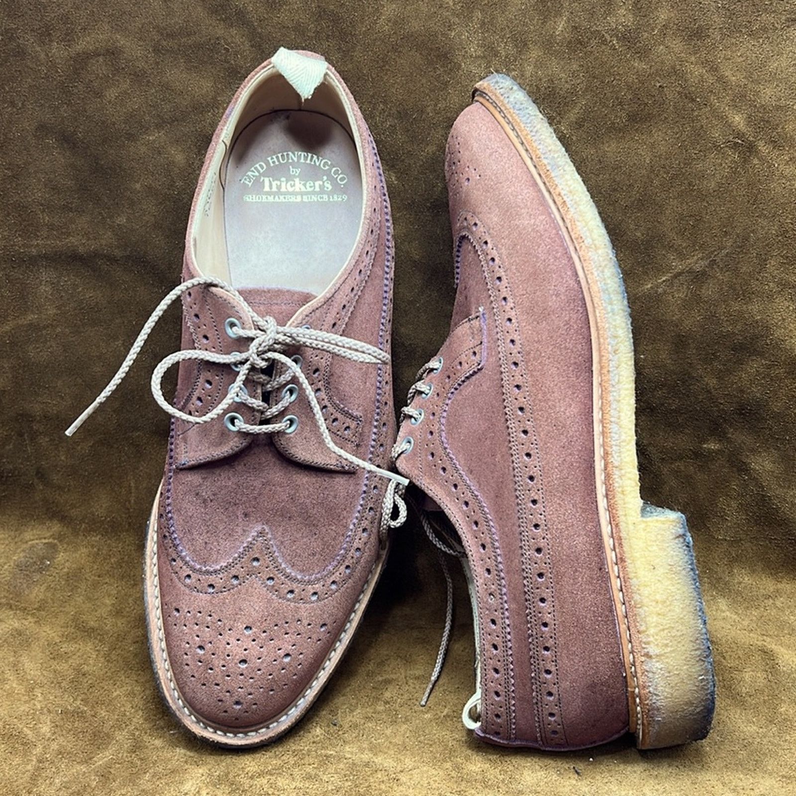 Other End Hunting CO. By Trickers Suede Wingtip Shoes Size US 11 / EU 44 - 11 Thumbnail
