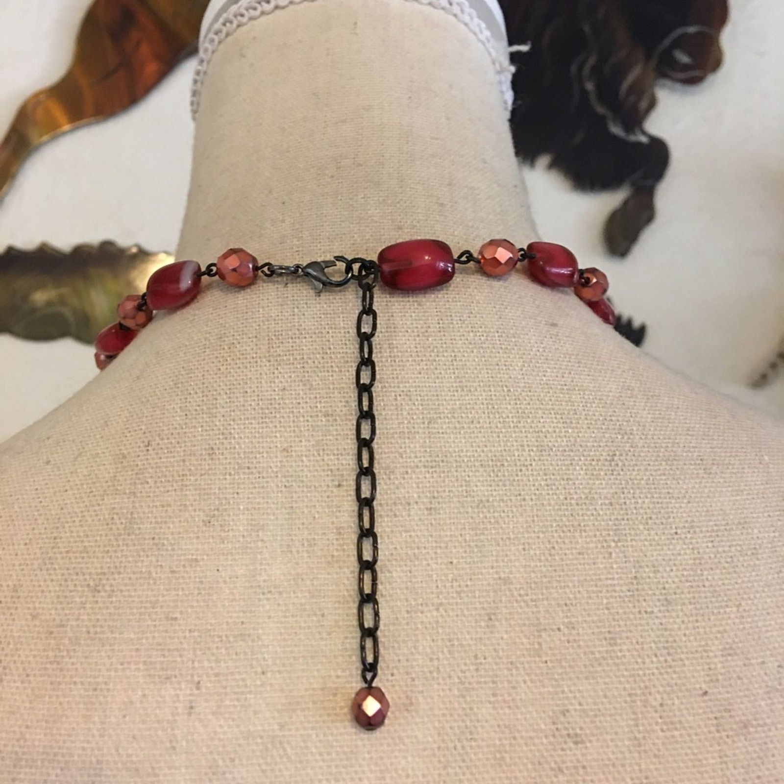 Vintage Vintage glass bead black chrome choker necklace Size ONE SIZE - 5 Thumbnail