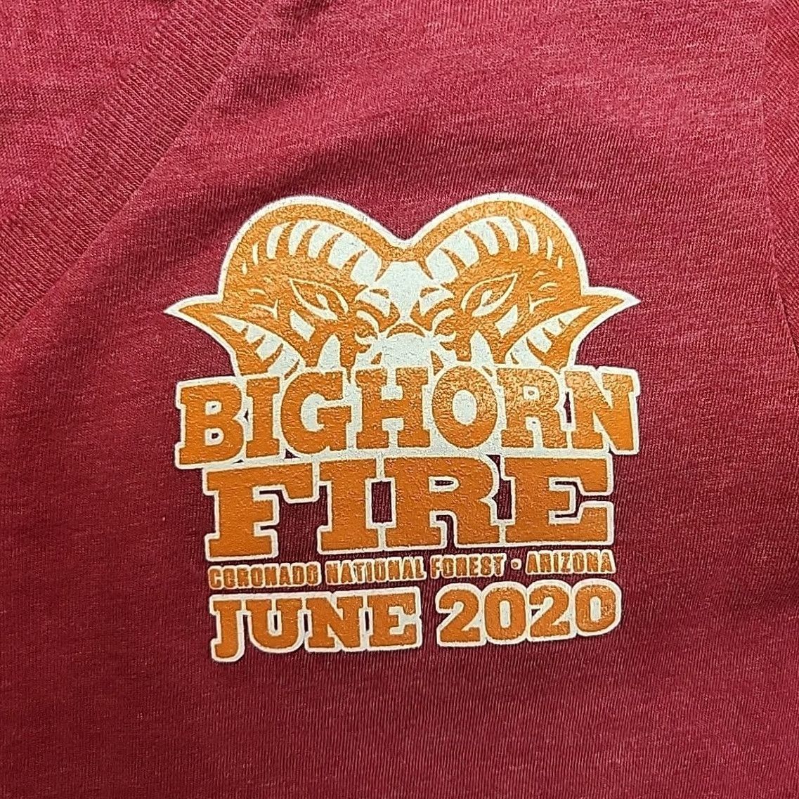 Vintage Wildland Firefighter Shirt Women L 2020 Red Cotton Blend Crew Neck Short Sleeve Graphic Print Size L / US 10 / IT 46 - 2 Thumbnail