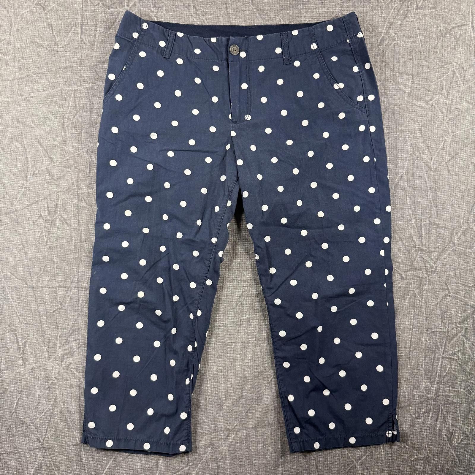 Abercrombie & Fitch Abercrombie Capri Women's 6 Blue Polkadots Size 28" / US 6 / IT 42 - 2 Thumbnail