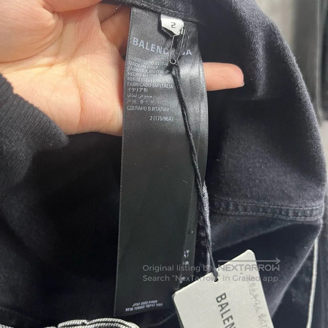 Balenciaga Balenciaga Black Gray Diamond Logo Denim Jacket. Size US L / EU 52-54 / 3 - 5 Thumbnail