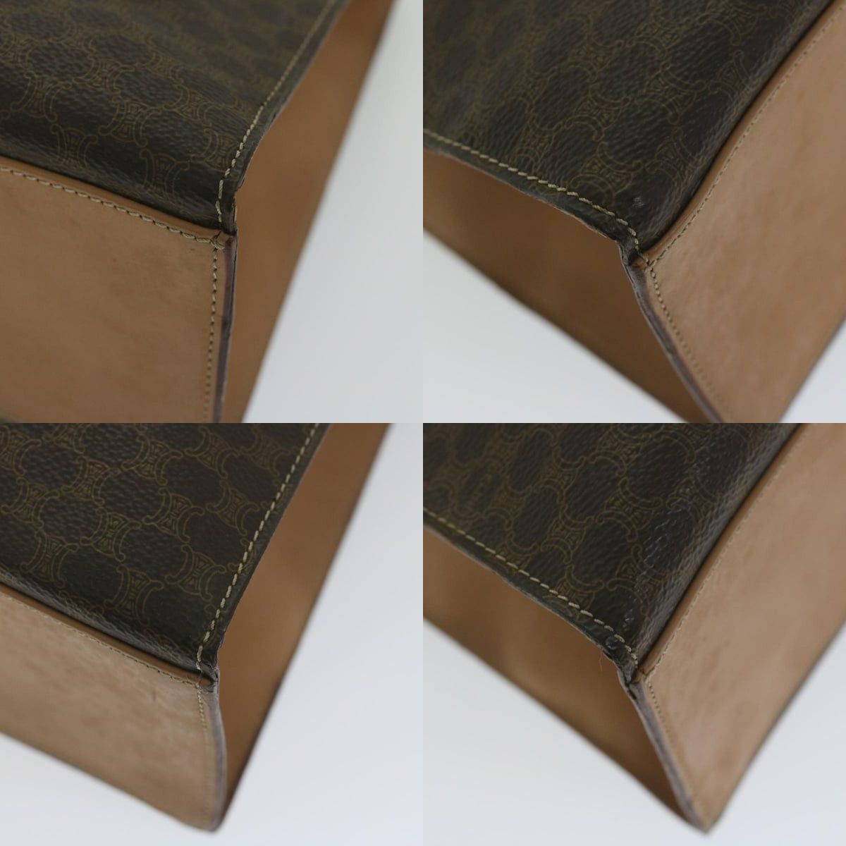 Celine CELINE Macadam Canvas Hand Bag Pvc Leather Brown Size ONE SIZE - 10 Thumbnail
