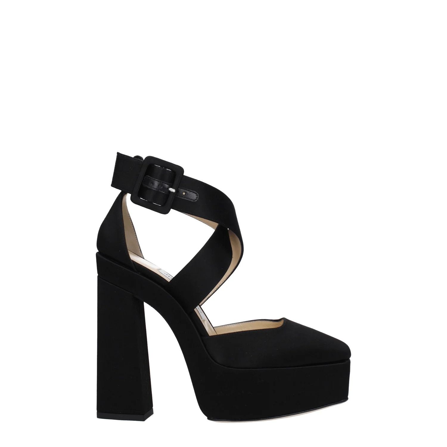 Jimmy Choo ob1o1e1124 Satin Sandals in Black Size US 9 / IT 39 - 1 Thumbnail