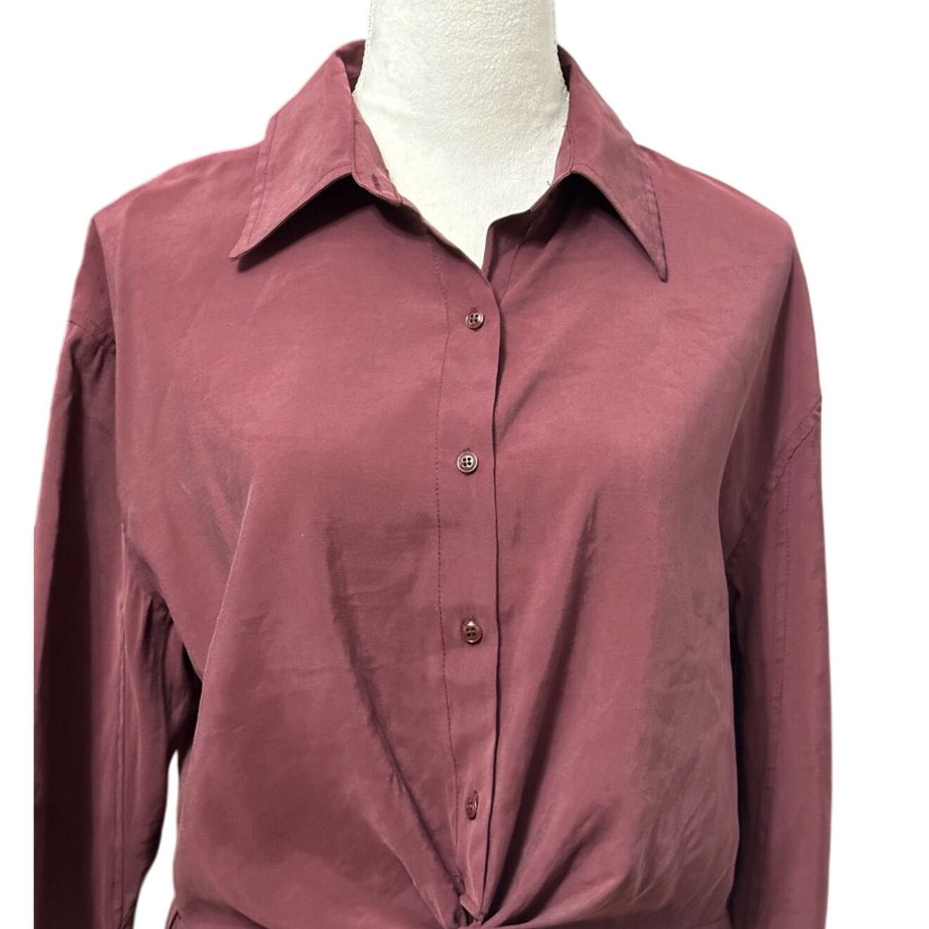 Other Kut From The Kloth Button Up Twist Front Purple Small NWOT Size S / US 4 / IT 40 - 4 Thumbnail
