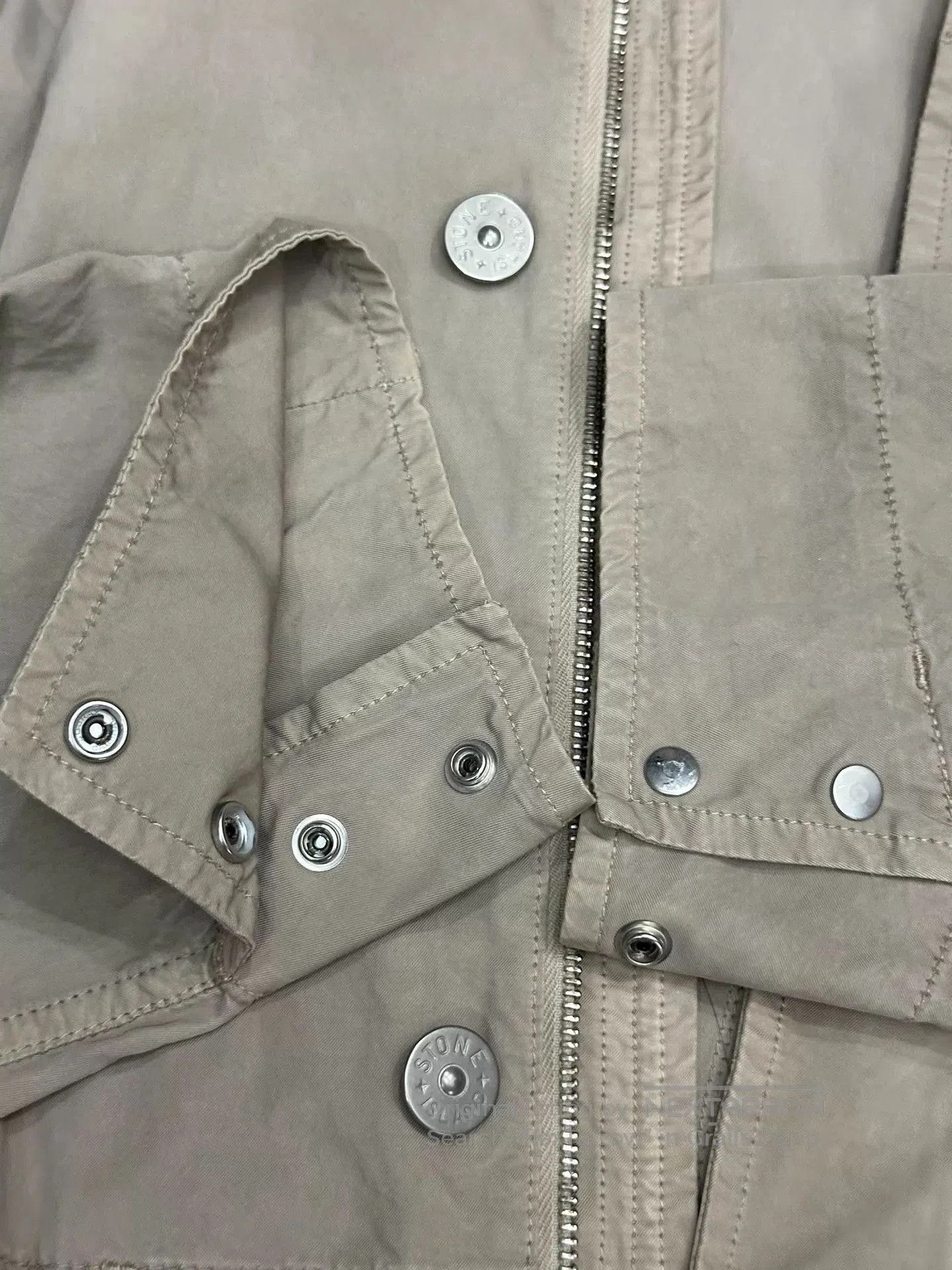 Stone Island Beige Long Hooded Parka with Pockets. Size US L / EU 52-54 / 3 - 7 Thumbnail