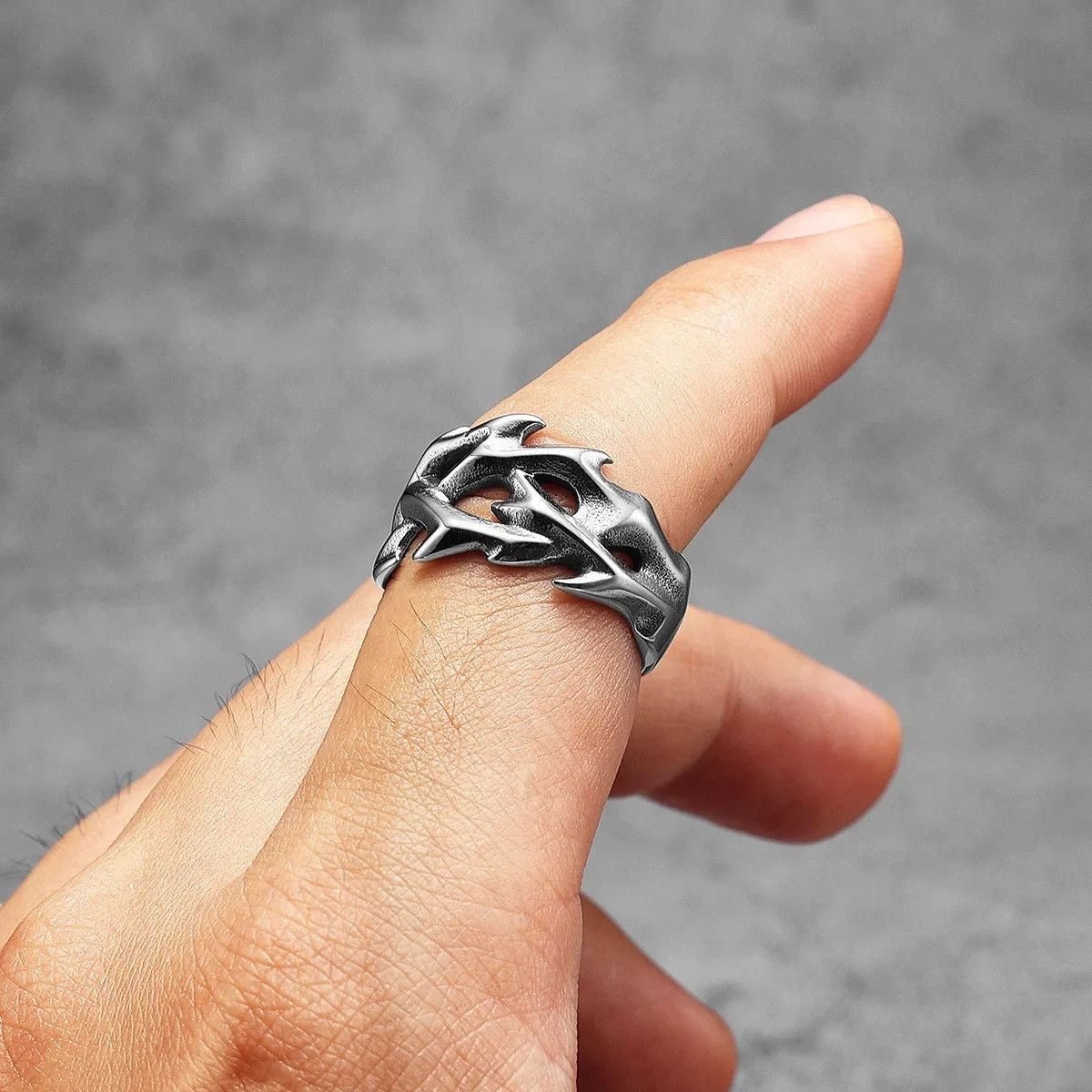 Jewelry Jesus Thorns Crown Ring Streetwear Jewelry Fashion Gift Size ONE SIZE - 1 Thumbnail
