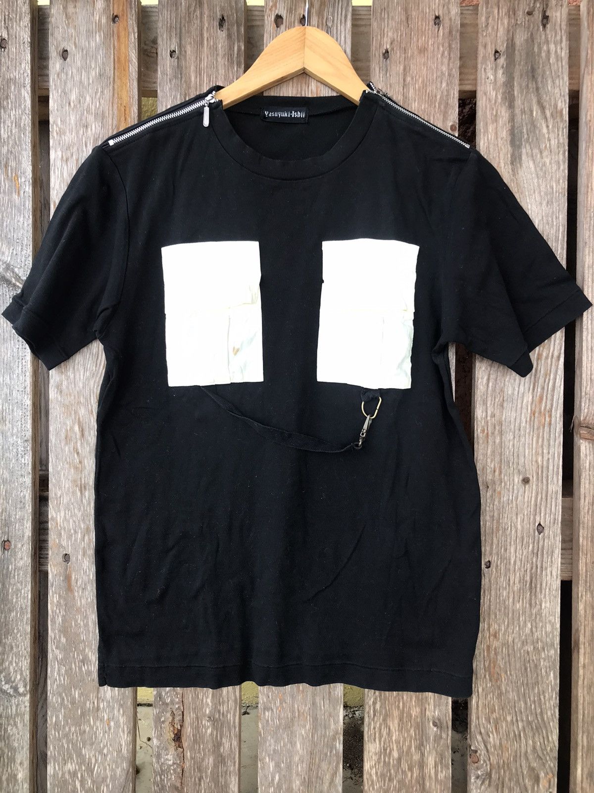 Japanese Brand 2000s Archive Yasuyuki-Ishii Bondage Pocket Tee Size US S / EU 44-46 / 1 - 1 Thumbnail