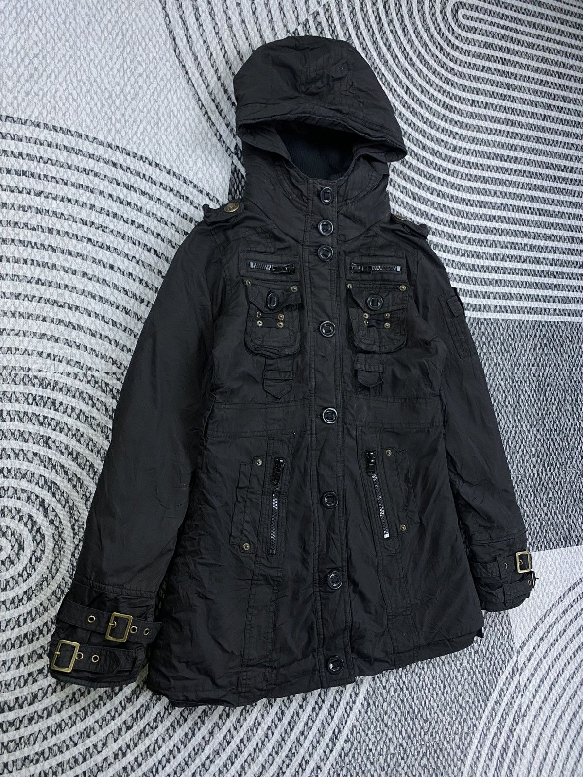 If Six Was Nine 🔥LEIN Multipocket Bondage Punk Style Zipper Parka Jacket Size US S / EU 44-46 / 1 - 4 Thumbnail