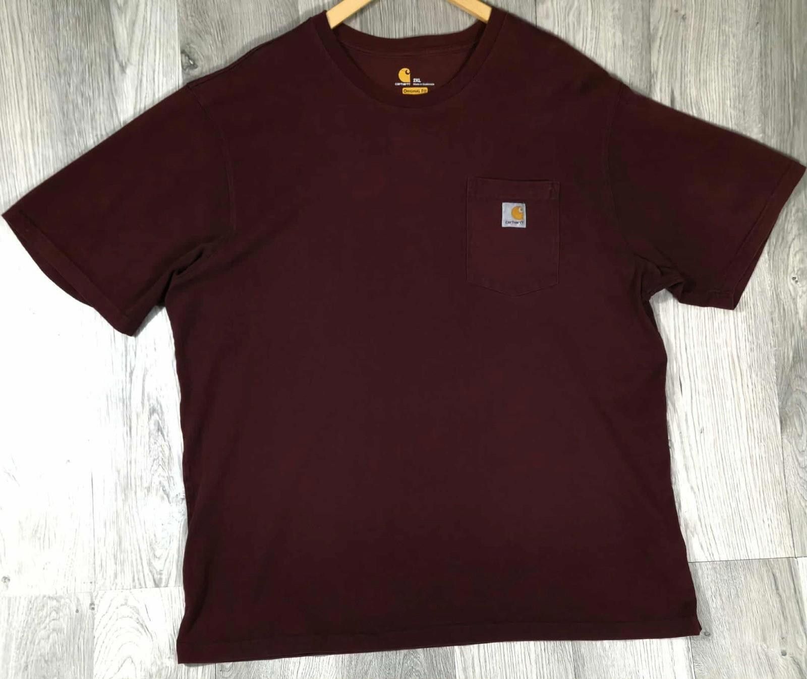 Carhartt Carhartt Shirt Mens L Burgundy Short Sleeve Original Fit #5 Size US L / EU 52-54 / 3 - 1 Thumbnail