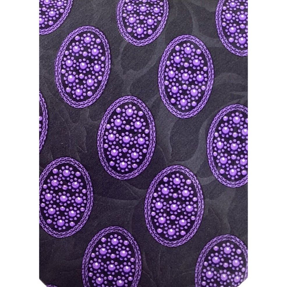 Lanvin LANVIN PARIS Gray Purple Medallion Luxury Silk Tie Made In F Size ONE SIZE - 6 Thumbnail