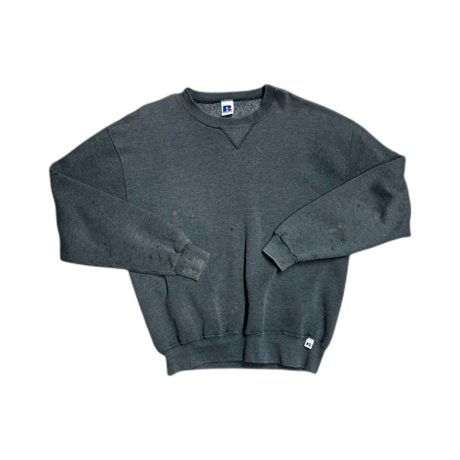 Russell Athletic Russell Athletic Made In USA Gray Blank Vintage 1990s Crewne Size US L / EU 52-54 / 3 - 1 Thumbnail