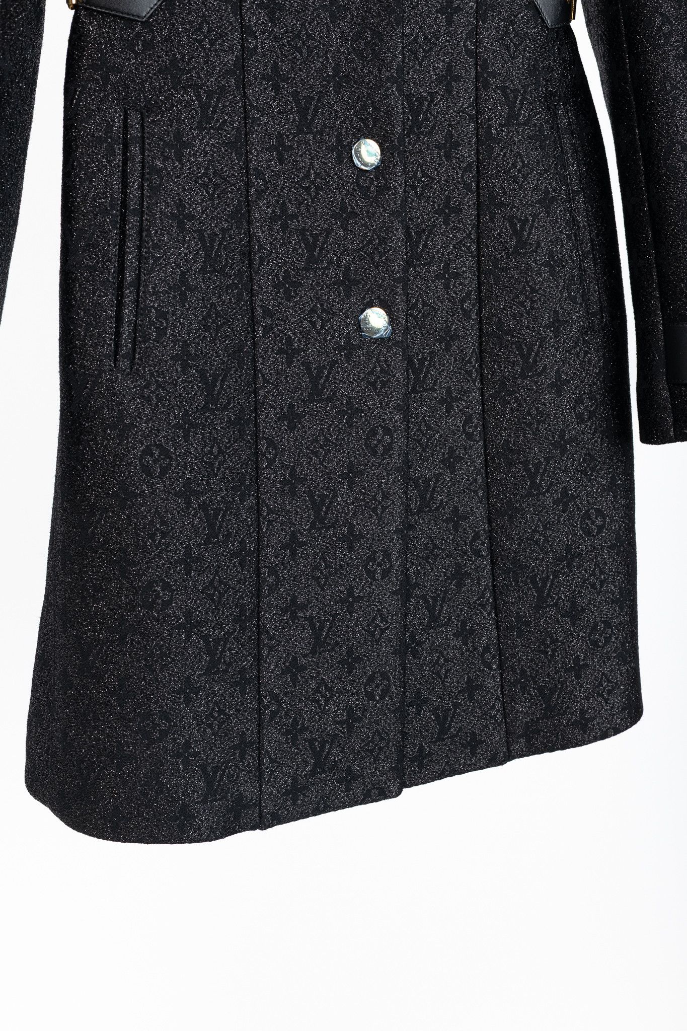 Louis Vuitton Louis Vuitton Monogram Leather Insert A-Line Glitter Coat Size XS / US 0-2 / IT 36-38 - 8 Thumbnail