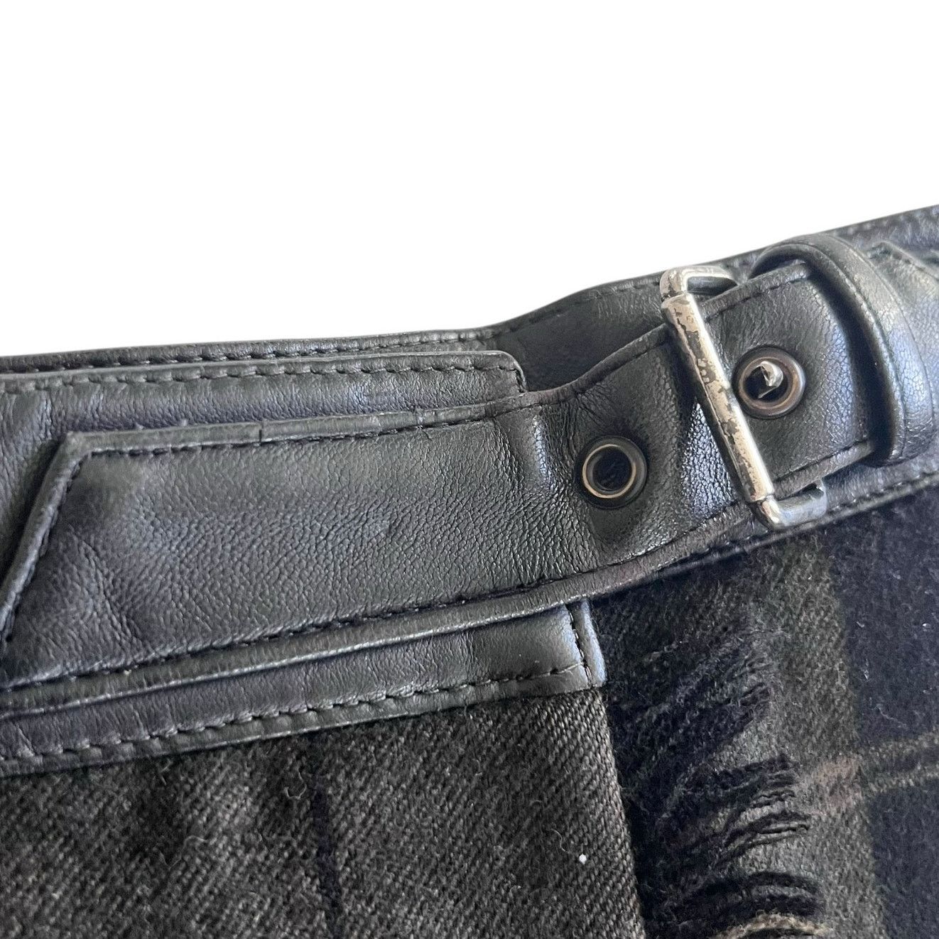 Escada Escada Brown Black Plaid Wool Leather Belt Midi Kilt Skirt Size 27" / US 4 / IT 40 - 6 Thumbnail