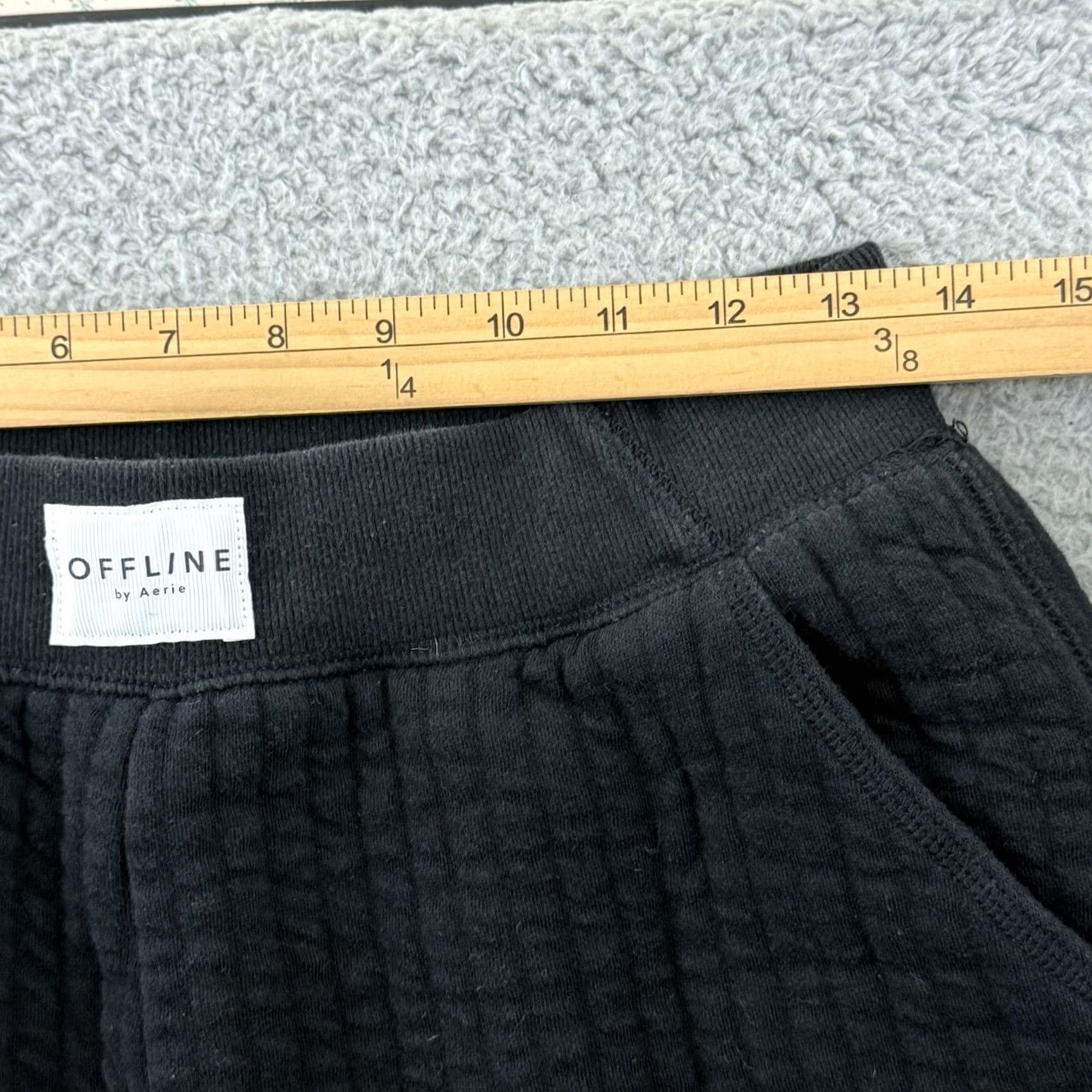 Vintage OFFLINE By Aerie Sweatpants Womens Small Short Black Wide Leg Lounge Casual Boho Size 28" / US 6 / IT 42 - 7 Thumbnail