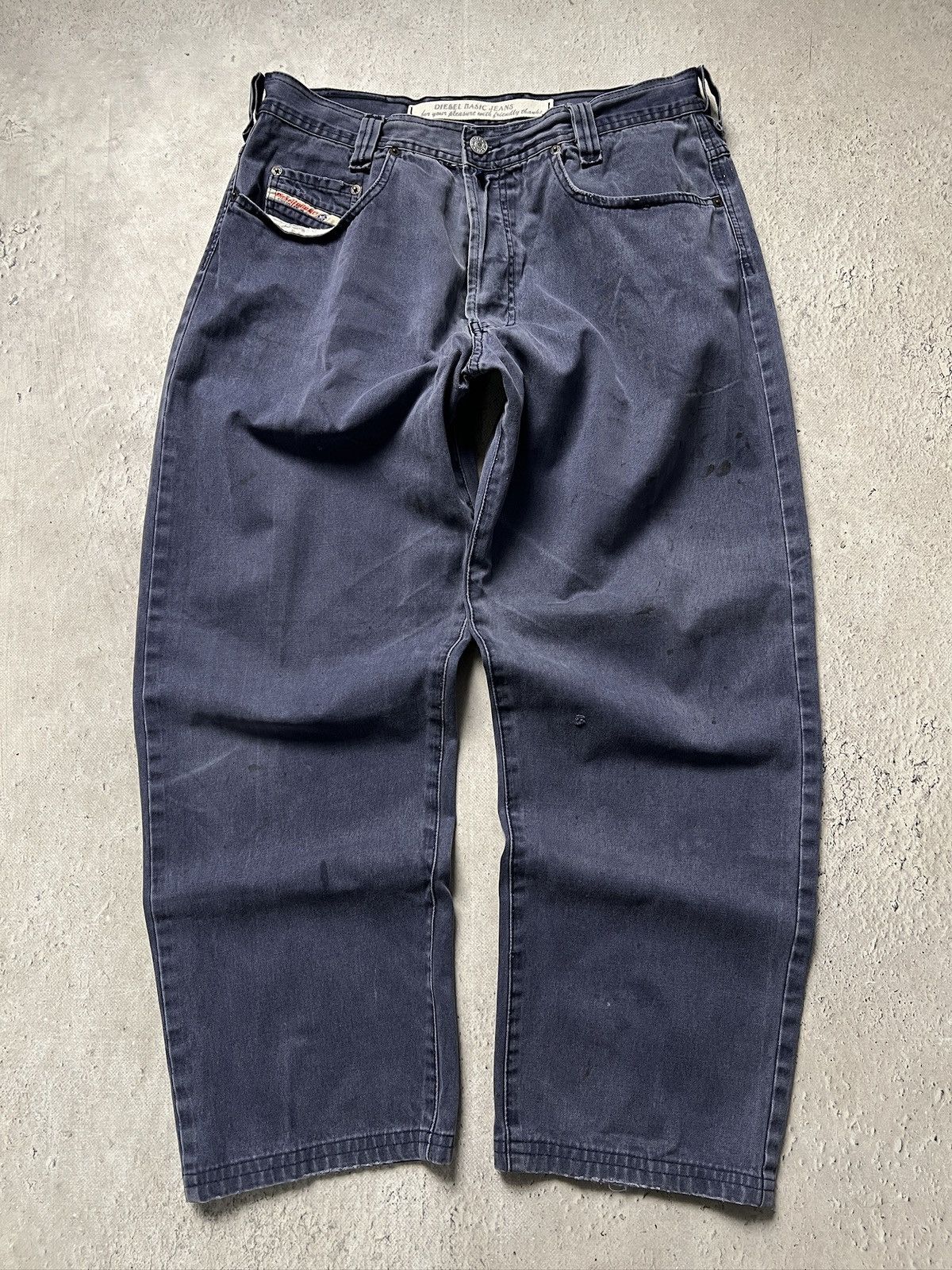 Diesel Washed blue Diesel baggy retro jeans pants y2k Size US 35 - 1 Thumbnail