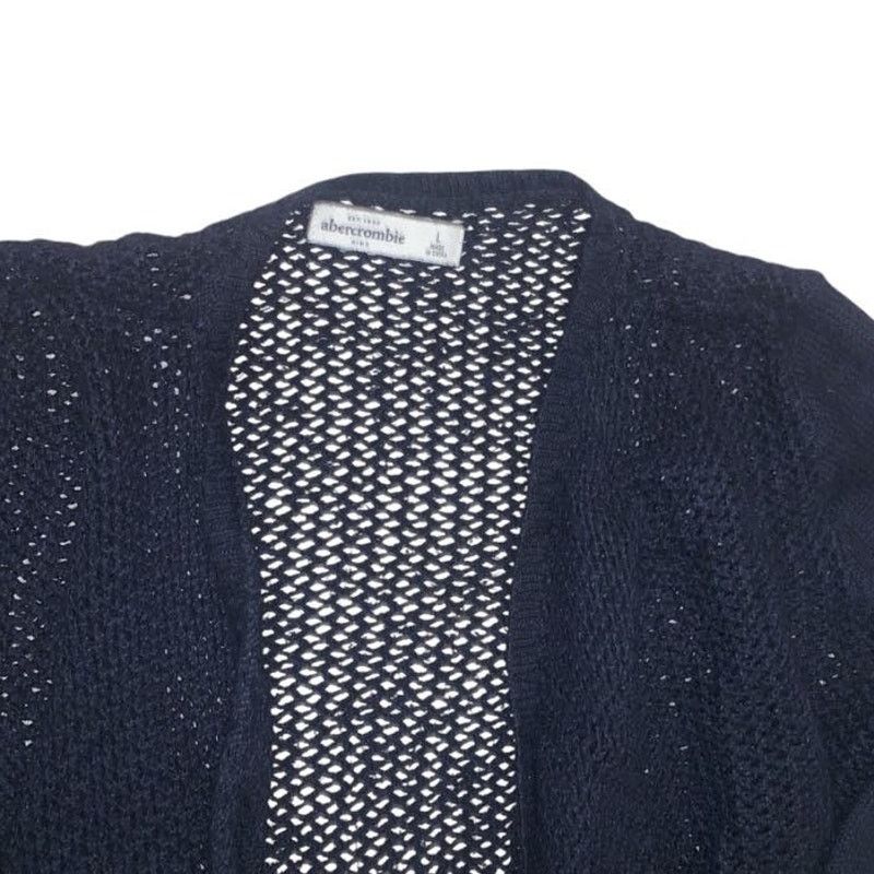 Abercrombie & Fitch VINTAGE Y2K Abercrombie Blue Knit Woven Cardigan Sweater LG Size L / US 10 / IT 46 - 2 Thumbnail