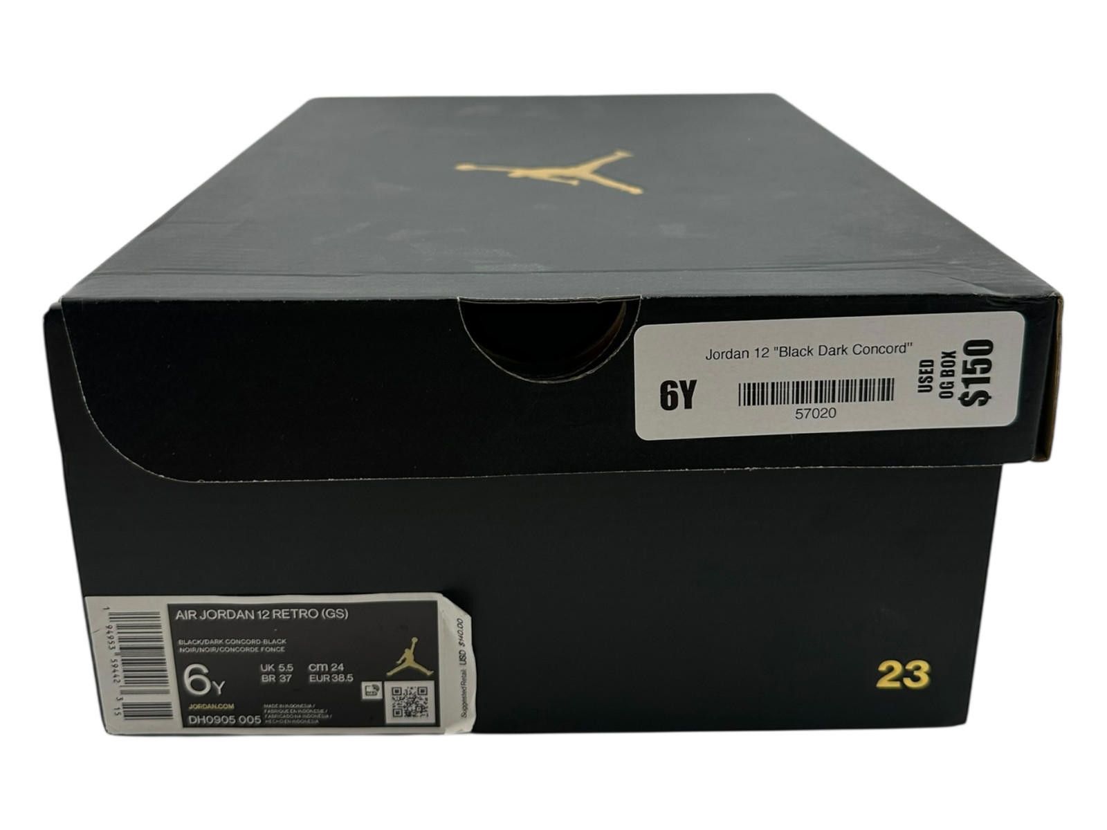 Jordan Brand Air Jordan 12 Black Dark Concord 6Y Used OG Box DH0905-005 Size US 6 / EU 39 - 6 Thumbnail