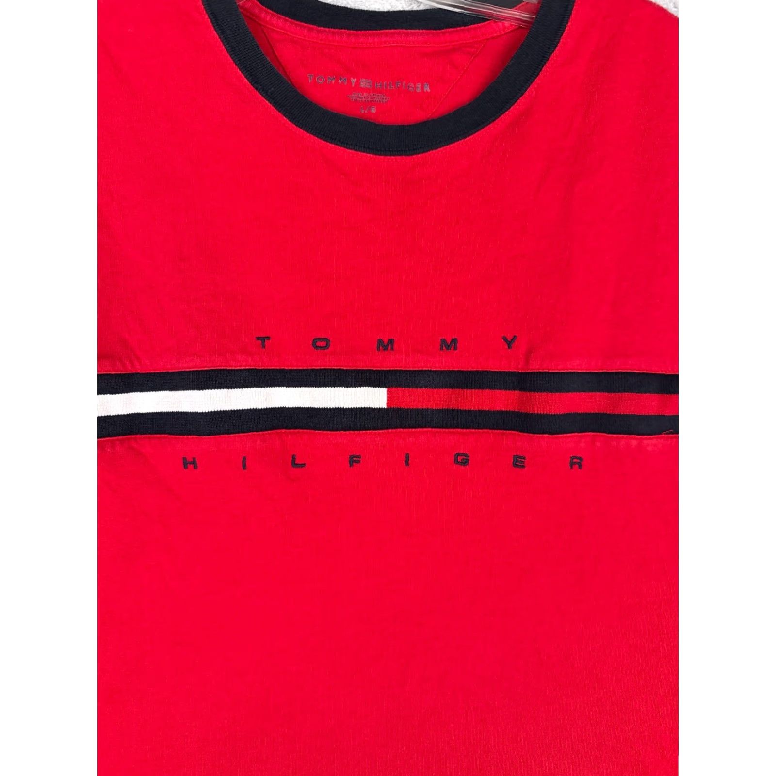 Tommy Hilfiger Tommy Hilfiger Shirt Adult Large Red Crew Neck Short Sleeve 100% Cotton Men's T-Shirt Size US L / EU 52-54 / 3 - 6 Thumbnail