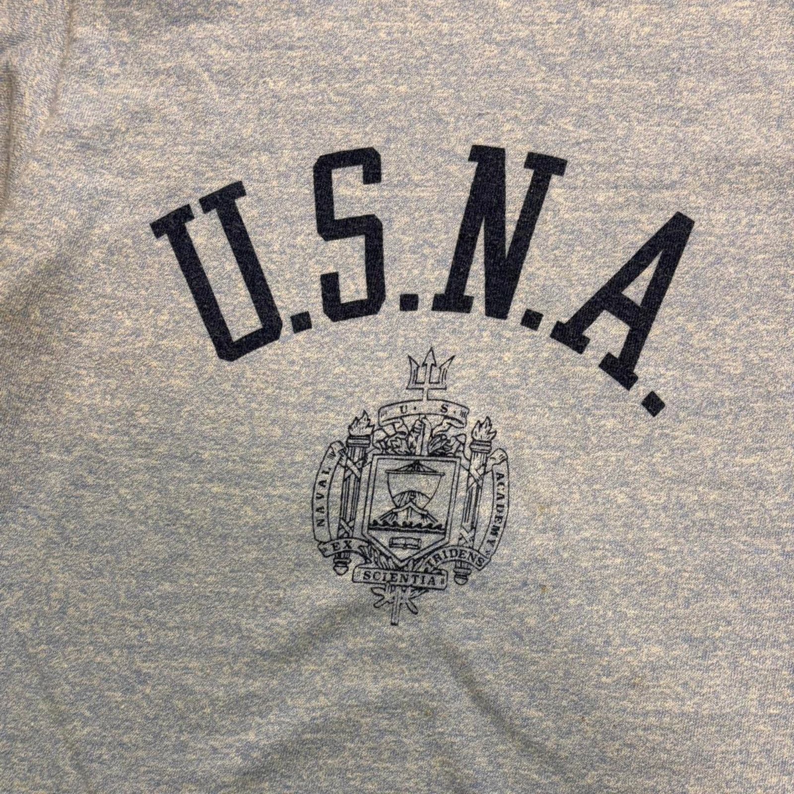Champion × Vintage Vintage 80s Heather Blue USNA T Shirt. Champion Size Small. Size US S / EU 44-46 / 1 - 3 Thumbnail