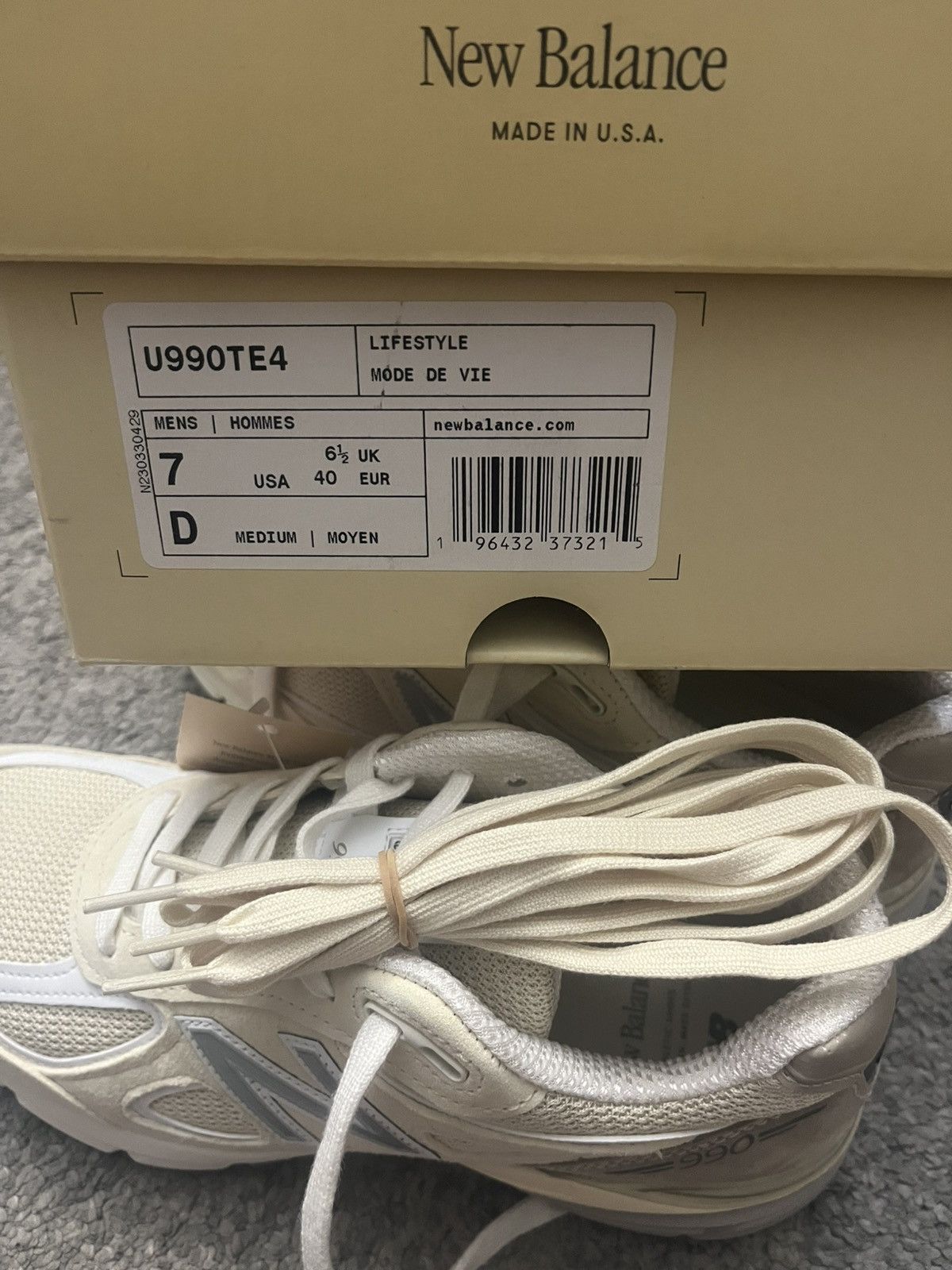 New Balance New Balance 990v4 Made in USA Teddy Santis Limestone U990TE4 Size US 7 / EU 40 - 7 Thumbnail