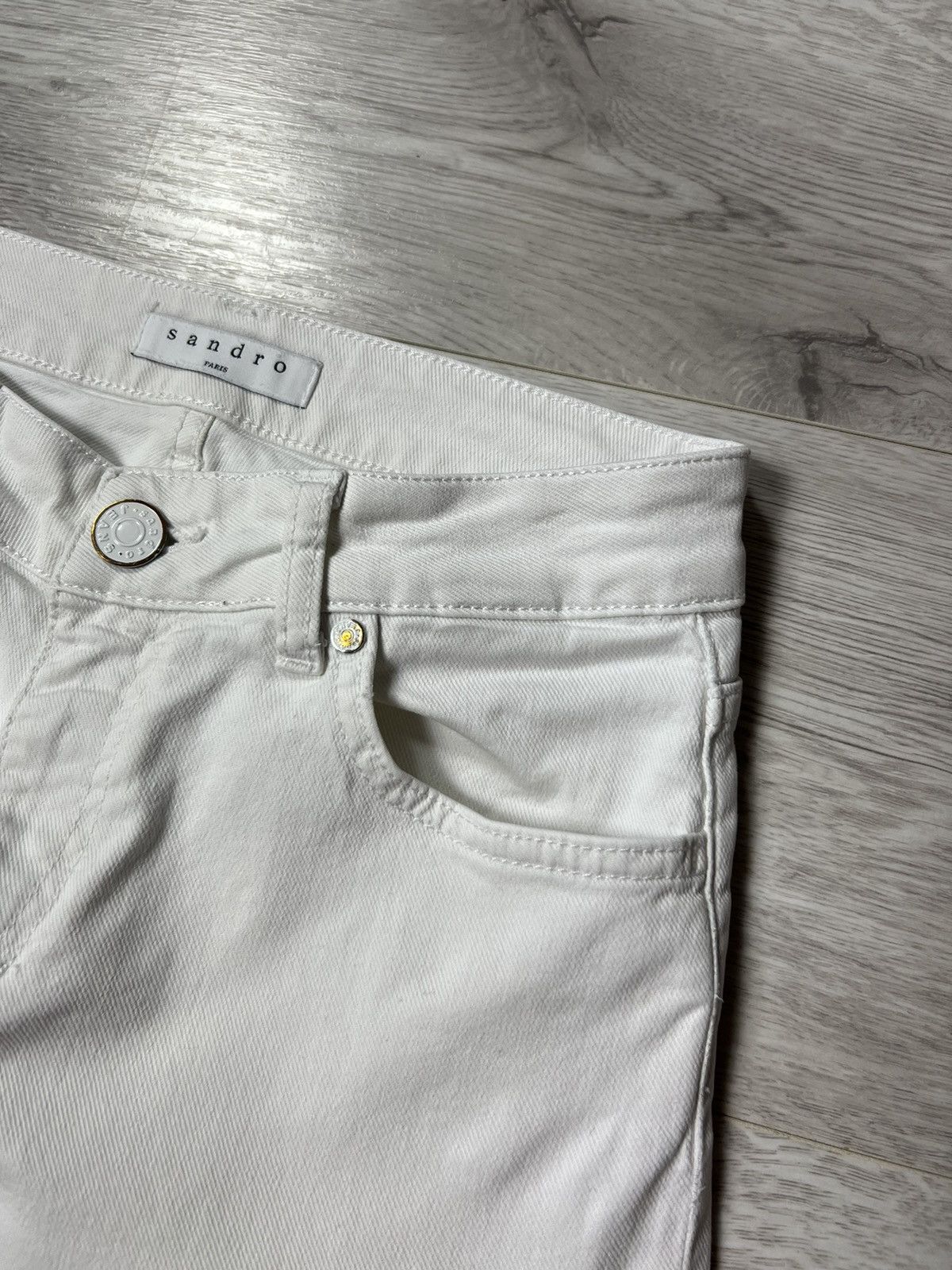 Sandro Sandro Paris White Denim Pants / Jeans Size 26" / US 2 / IT 38 - 6 Thumbnail