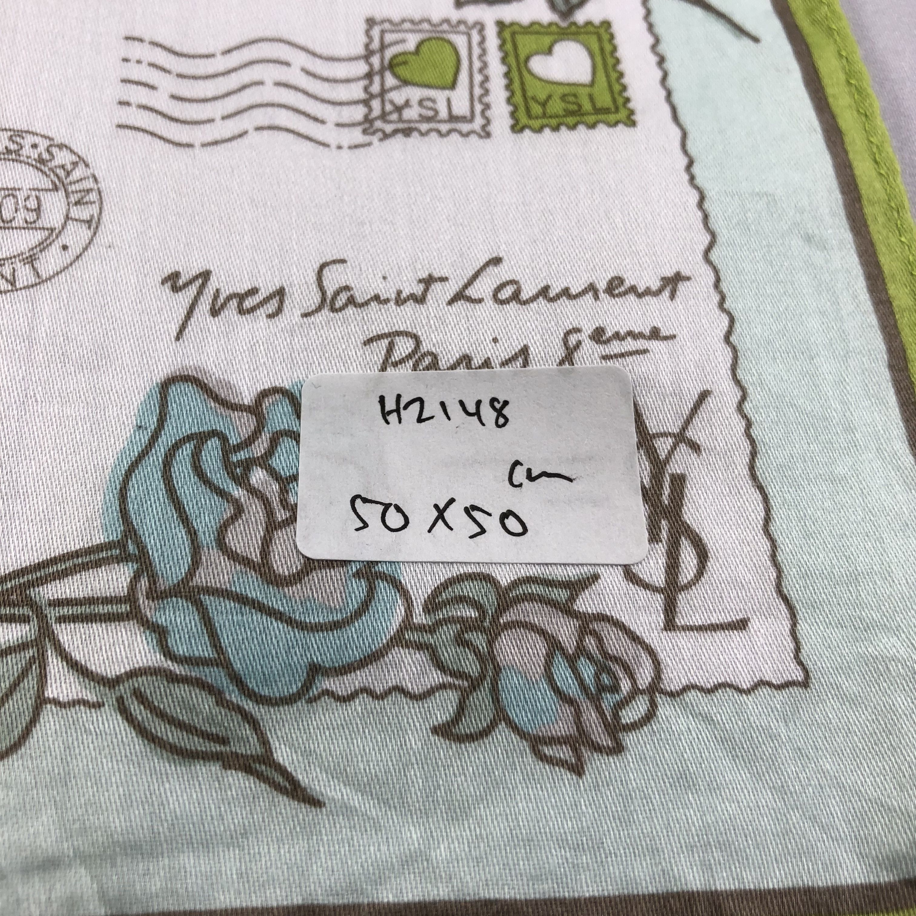 Yves Saint Laurent YSL Postcard Handkerchief Neckerchief Bandana H2148 Size ONE SIZE - 9 Thumbnail
