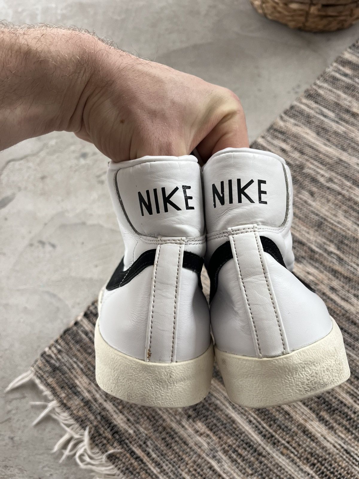 Nike Vintage Nike Blazer White Leather Sk8 Mid Sneakers y2K new Size US 10.5 / EU 43-44 - 14 Thumbnail