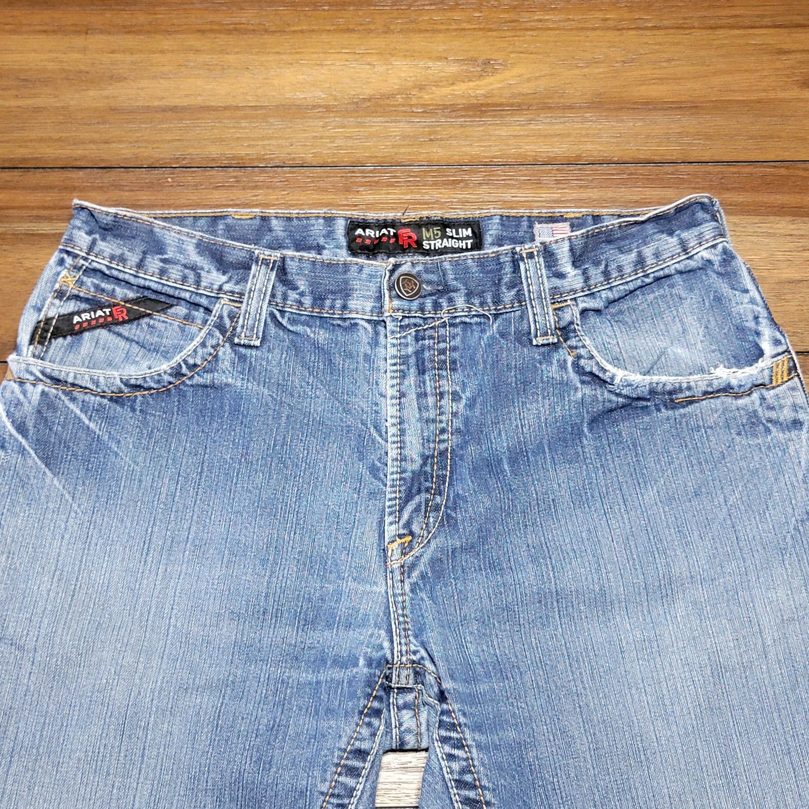 Ariat Ariat M5 Slim Straight Work Pant Denim Jeans - Size 34/28 Size US 34 / EU 50 - 2 Thumbnail
