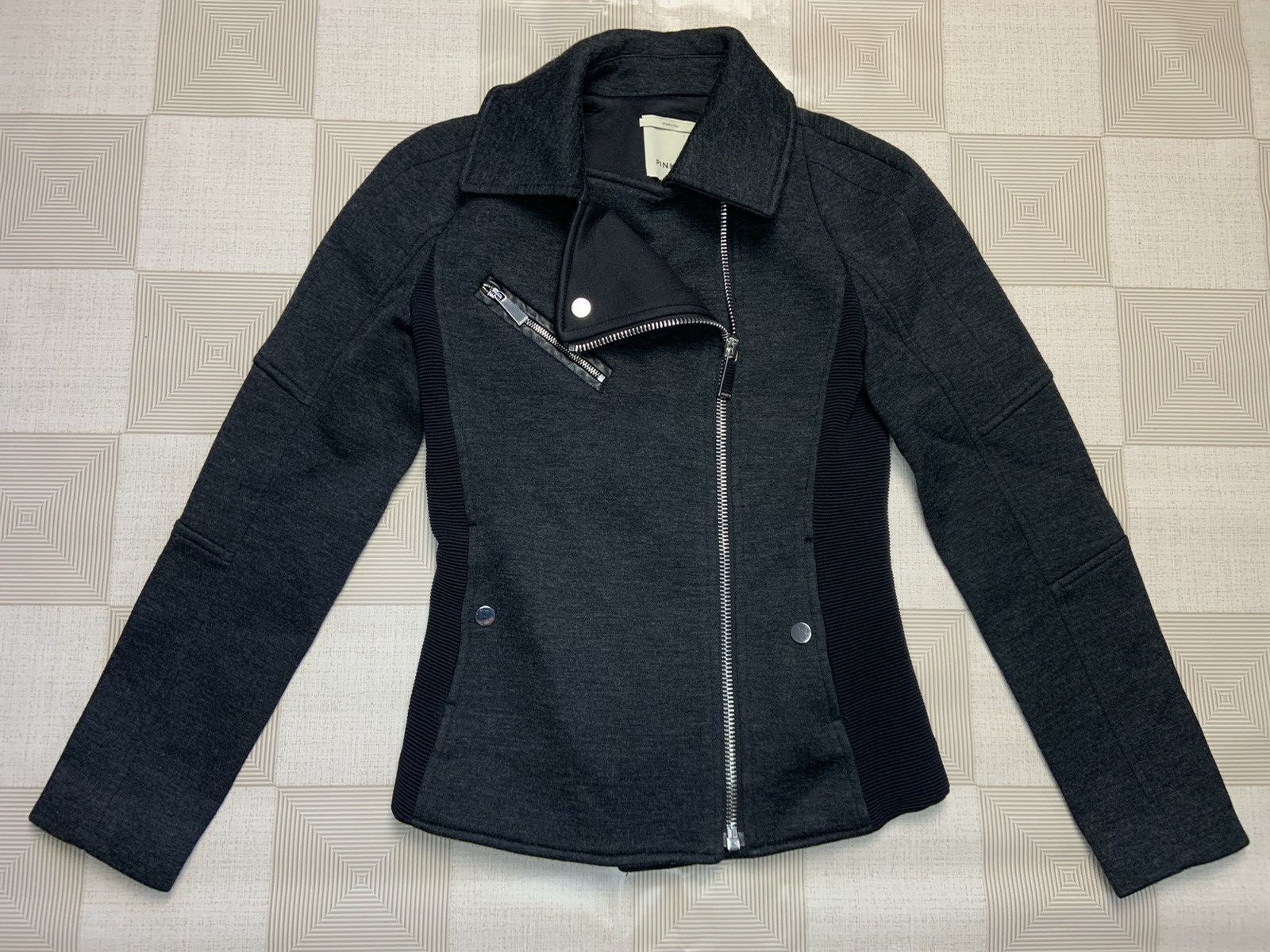 Pinko Pinko Women Gray Wool Full Zip Biker Jacket US 4 EU36 UK8 Size S / US 4 / IT 40 - 5 Thumbnail