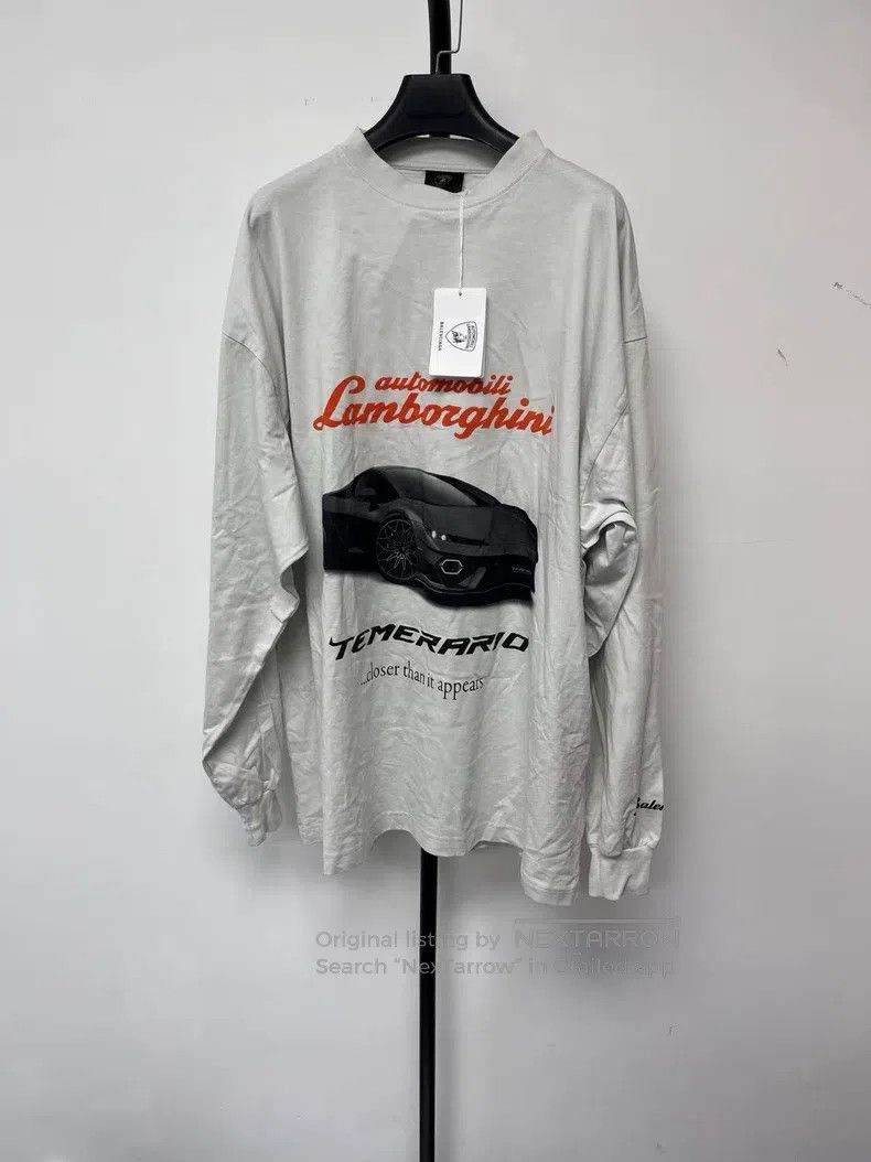Balenciaga Balenciaga Car Printed Round Neck Casual Drop Shoulder Lon Size US M / EU 48-50 / 2 - 1 Thumbnail