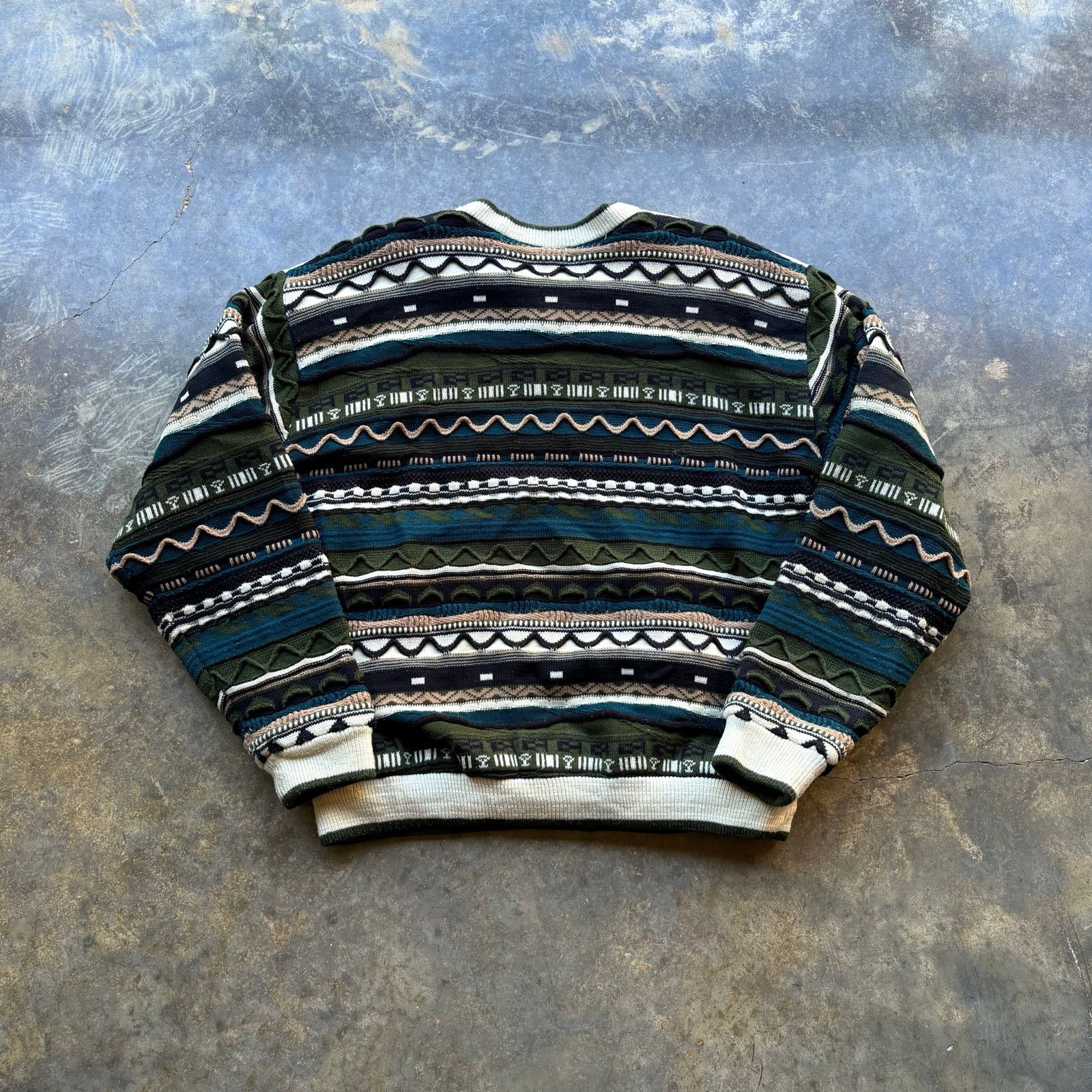 Vintage Crazy Vintage Coogi Style Vilanto Leather Chunk Sweater Size US XL / EU 56 / 4 - 8 Thumbnail