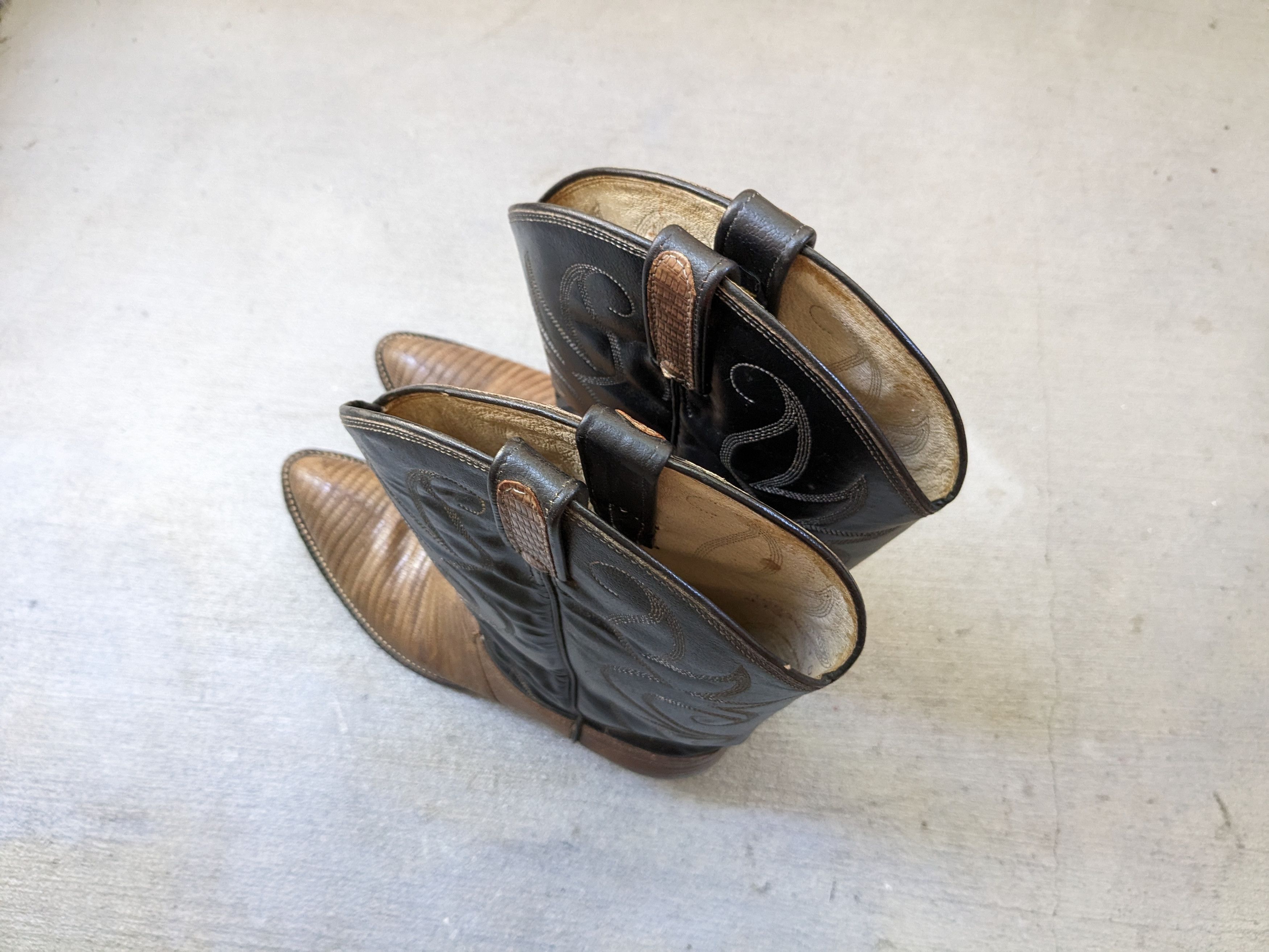 Dan Post Dan Post Cowboy Boots 9 D Olive Green Black Lizard USA Size US 9 / EU 42 - 13 Thumbnail