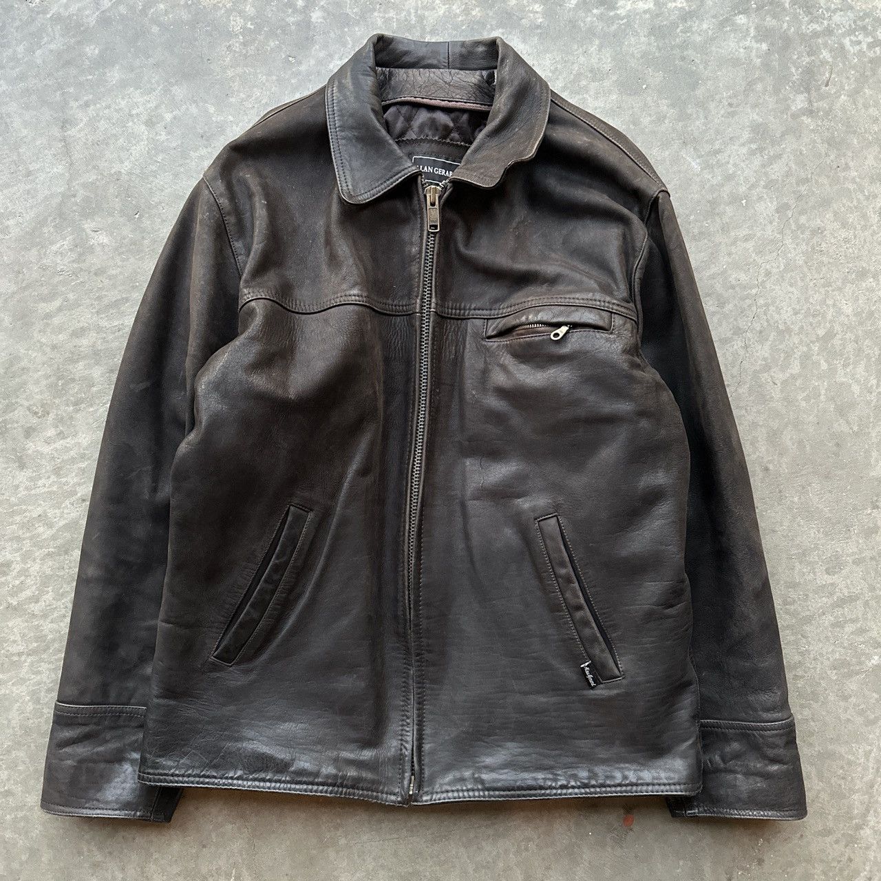 Vintage Vintage 1990s Allen Gerard Black Leather Jacket | Grailed