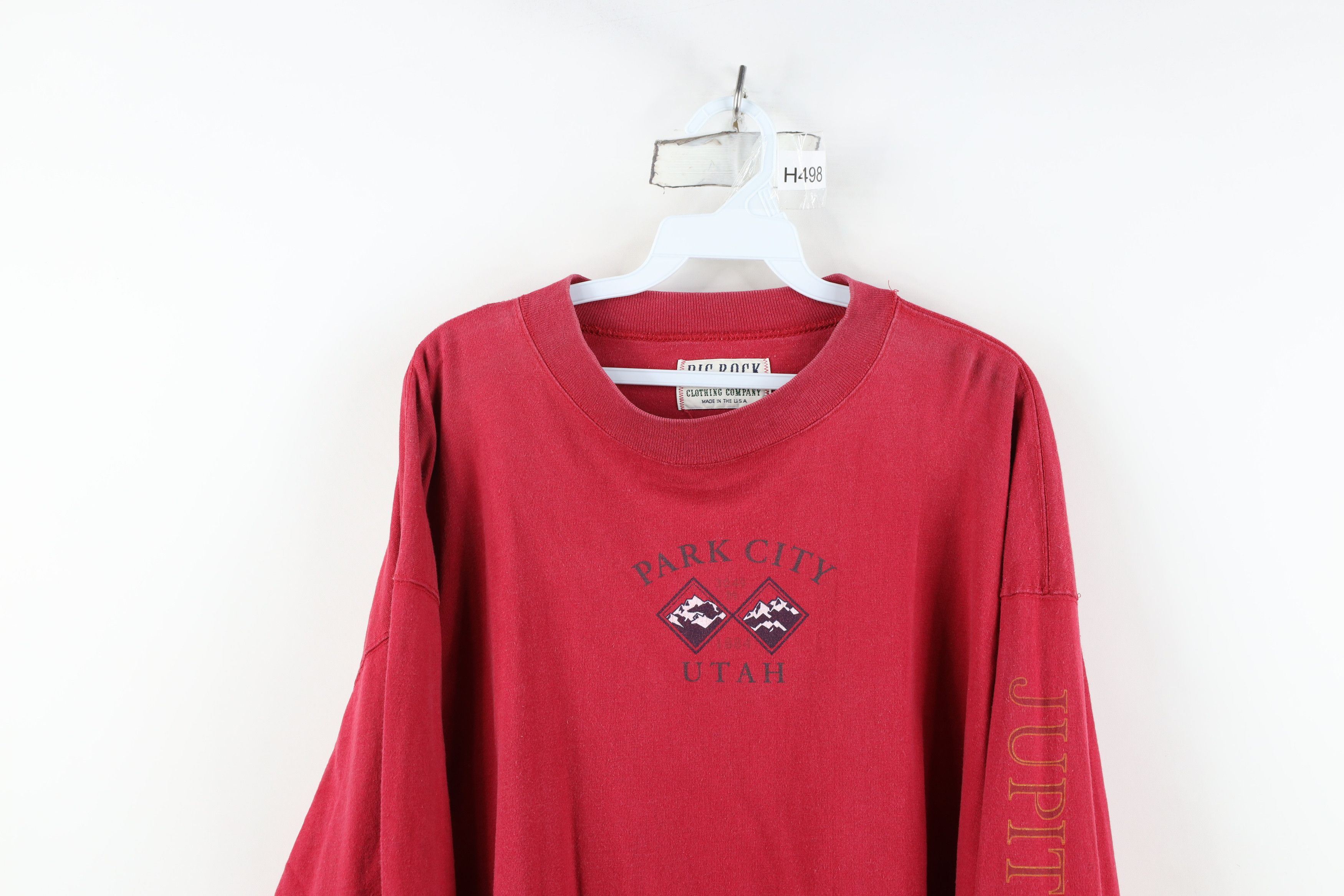 Vintage Vintage 90s Utah Jupiter Bowl Long Sleeve T-Shirt Red USA Size US XL / EU 56 / 4 - 2 Thumbnail