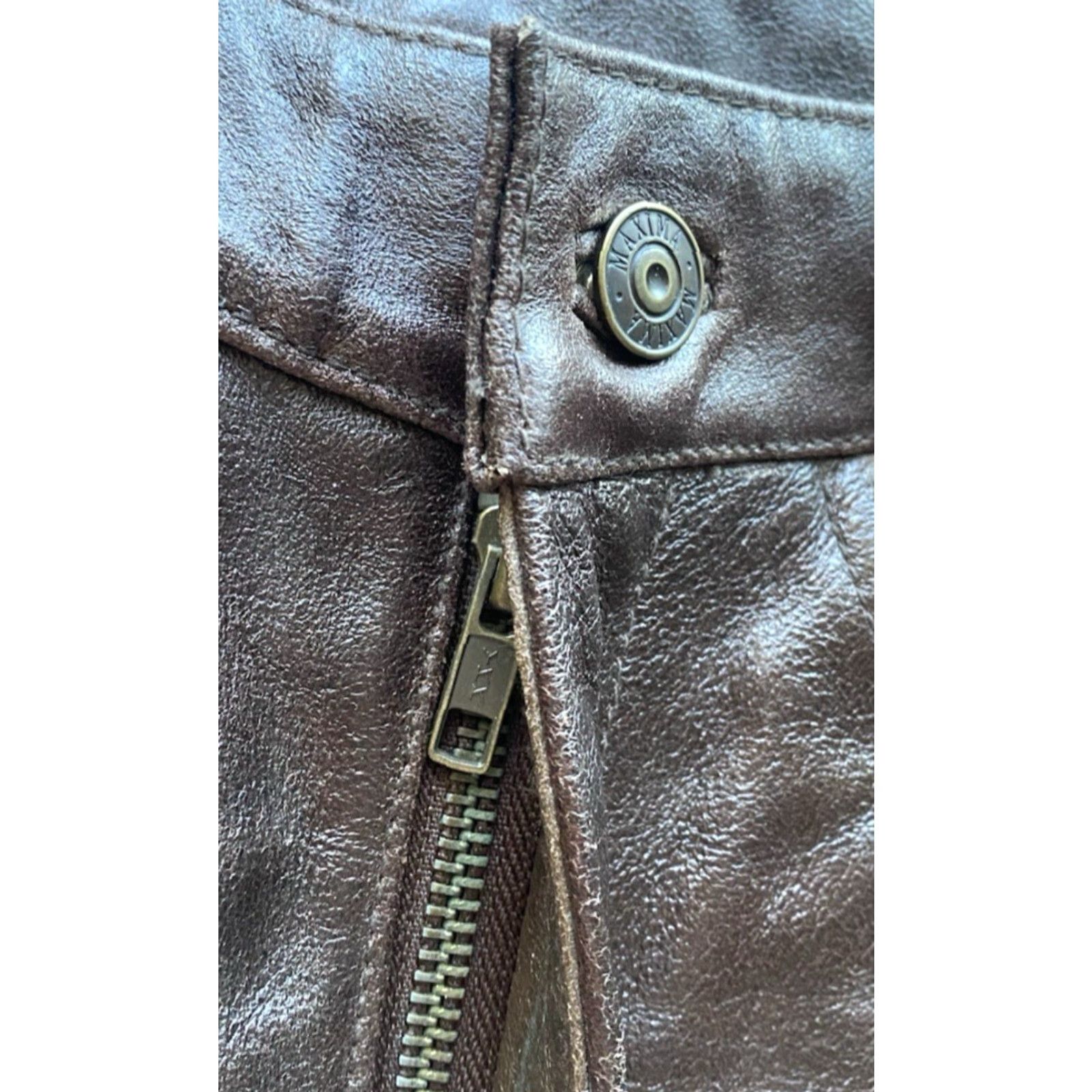 Vintage Wilsons Leather Pants Women’s Size 10 Brown Leather Pants Regular Women Size 32" / US 10 / IT 46 - 5 Thumbnail