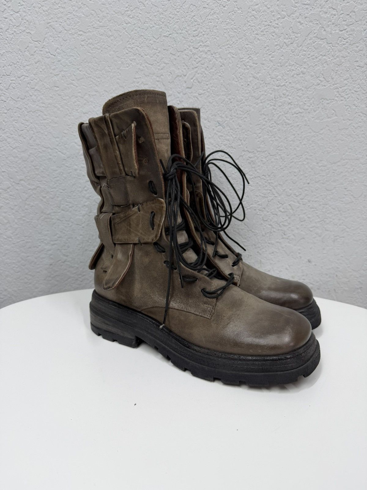 If Six Was Nine AS 98 Vibe Artisan Brown Leather Side Zip Ankle Biker Boots Size US 7.5 / EU 40-41 - 12 Thumbnail