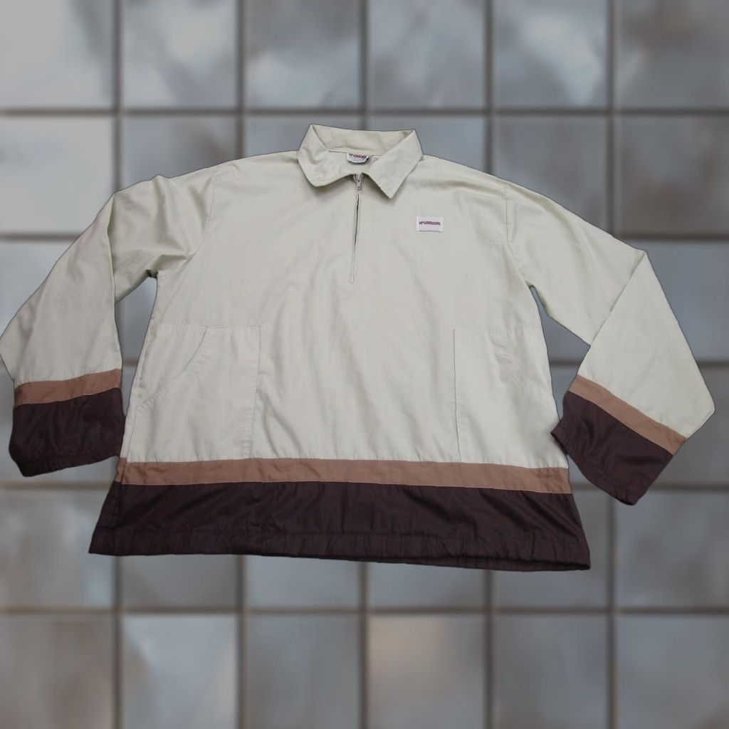 McGregor VINTAGE McGregor Jacket Mens XL Beige Brown Windbreaker 1/4 Zip Collared Lightweight Pockets Logo Zipper 70s Pullover Size US XL / EU 56 / 4 - 1 Thumbnail
