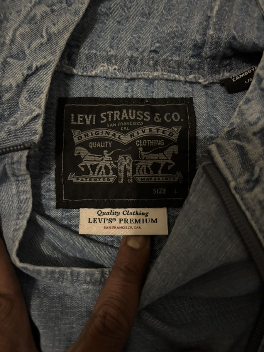 Levi's Vintage Clothing Vintage Denim Levis Quarter Zip Hoodie Size US L / EU 52-54 / 3 - 4 Thumbnail