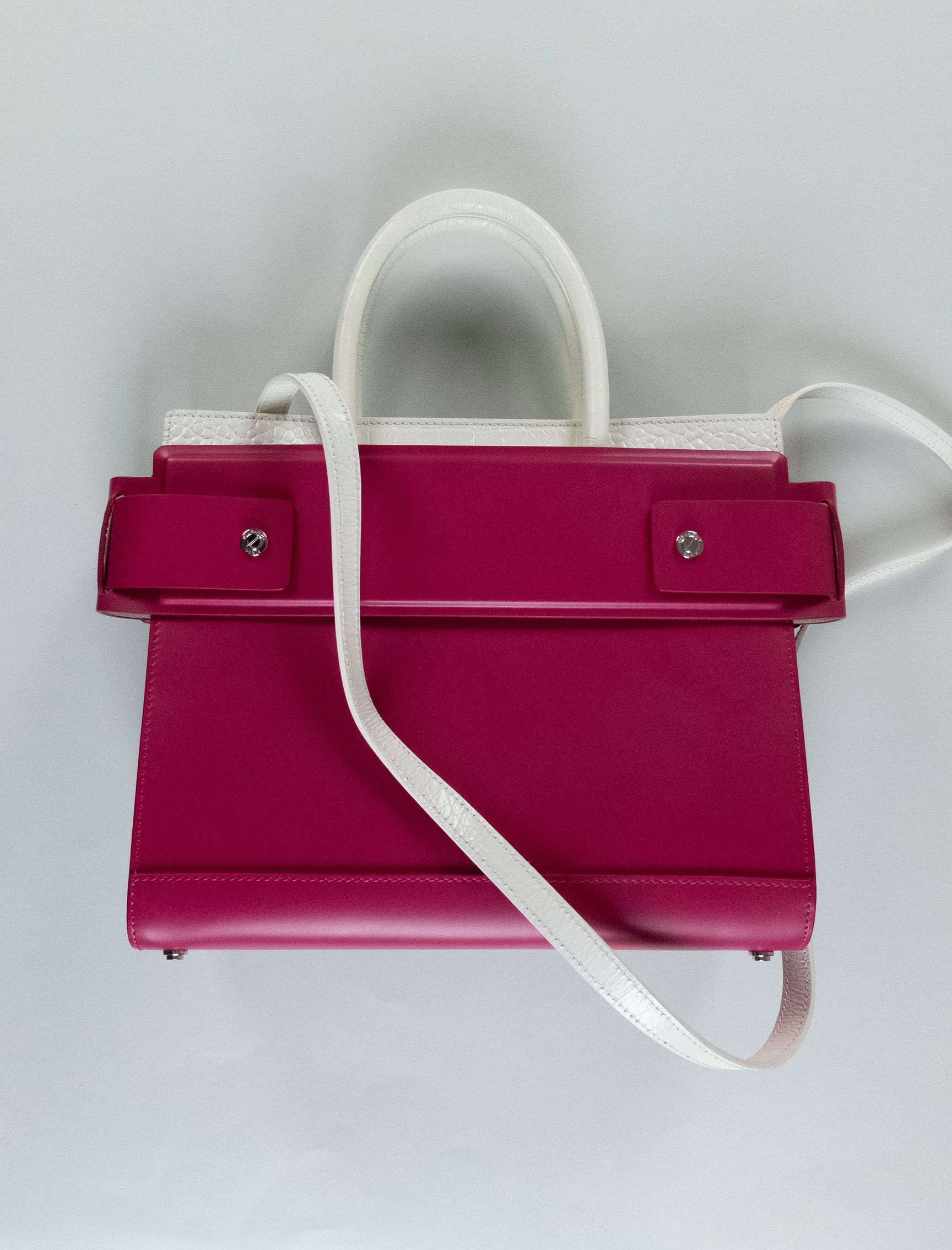 Givenchy GIVENCHY Horizon fuchsia pink & white leather satchel bag Size ONE SIZE - 7 Thumbnail